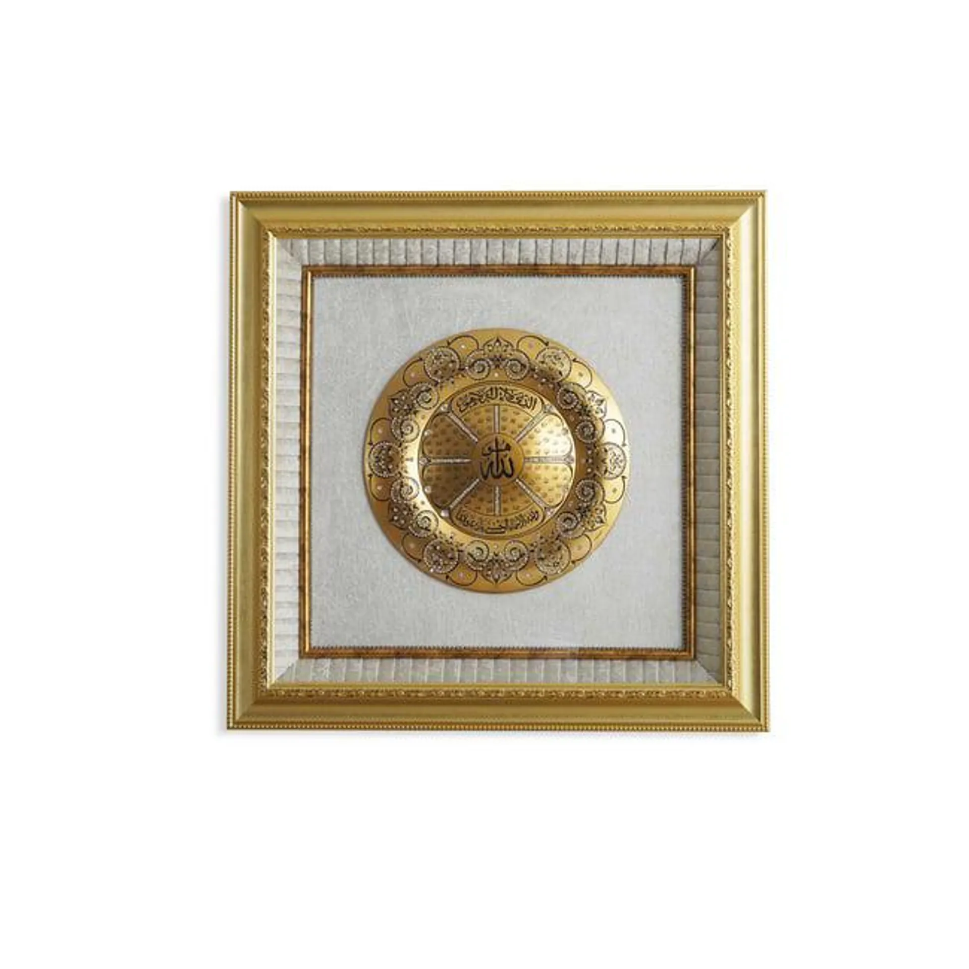 theqa islamic boxed wall art 80x80cm - gold