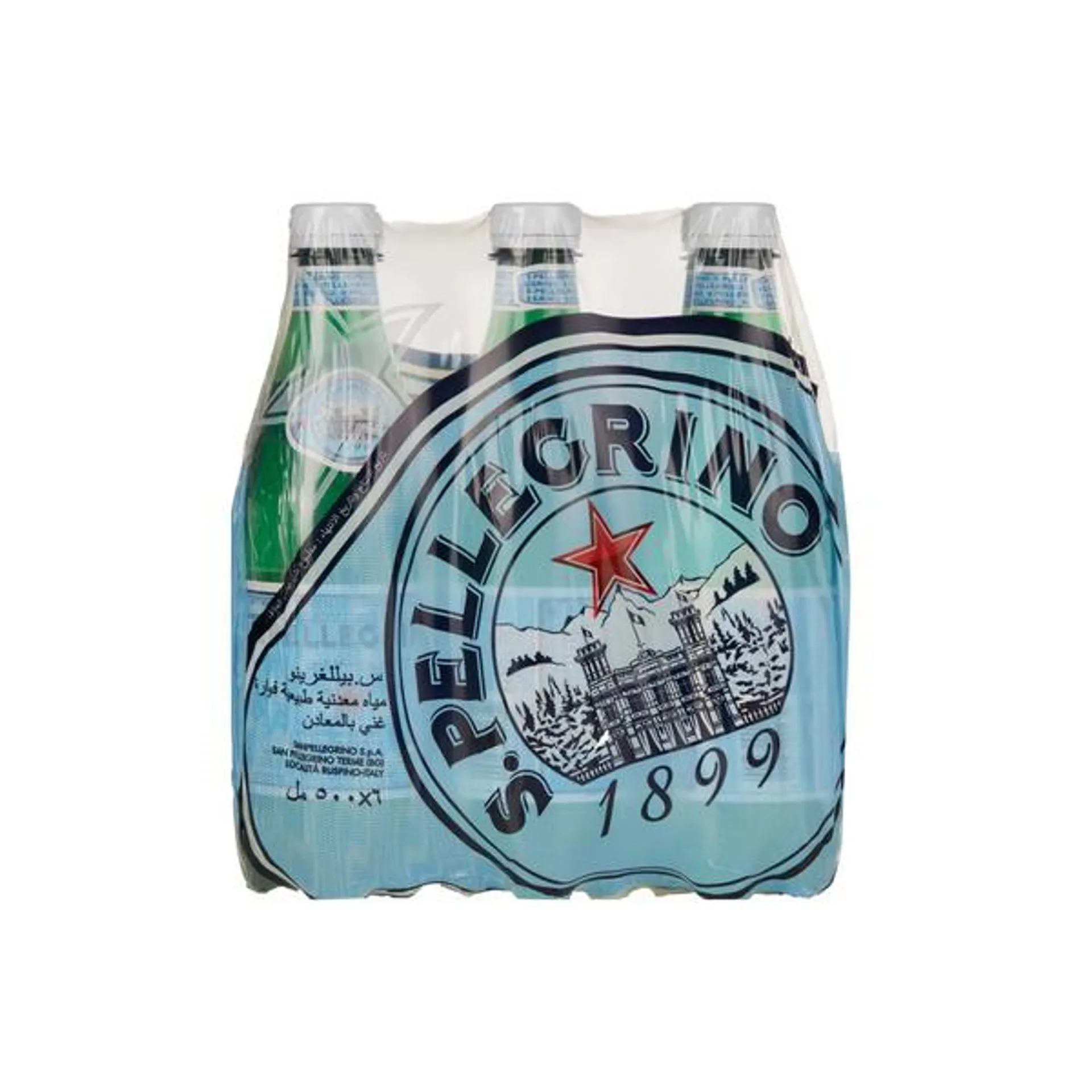 S.Pellegrino Sparkling Natural Mineral Water PET Bottle 500ml 6-pack