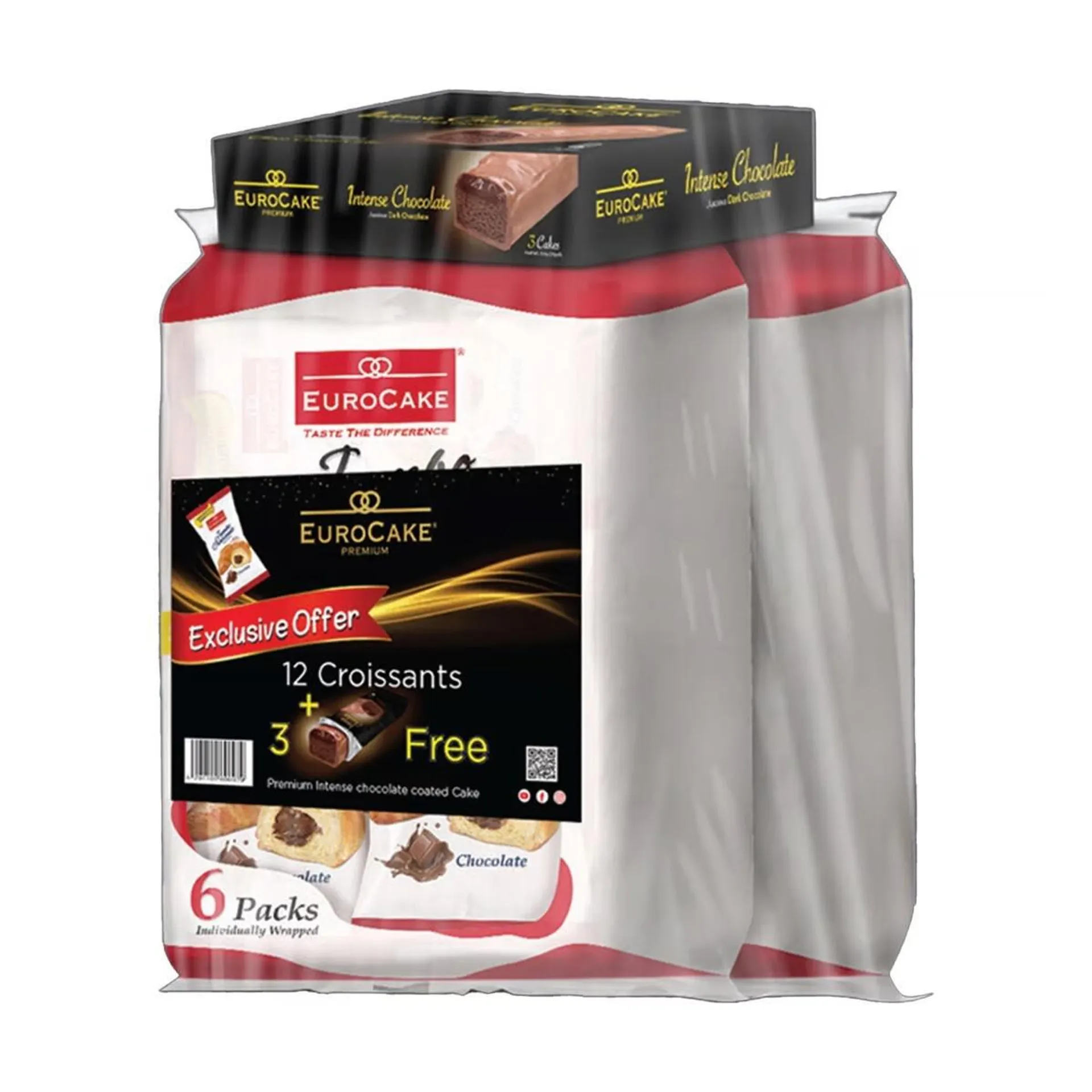 Euro Cake Chocolate Jumbo Croissant 50 g, Pack of 12 + Cake