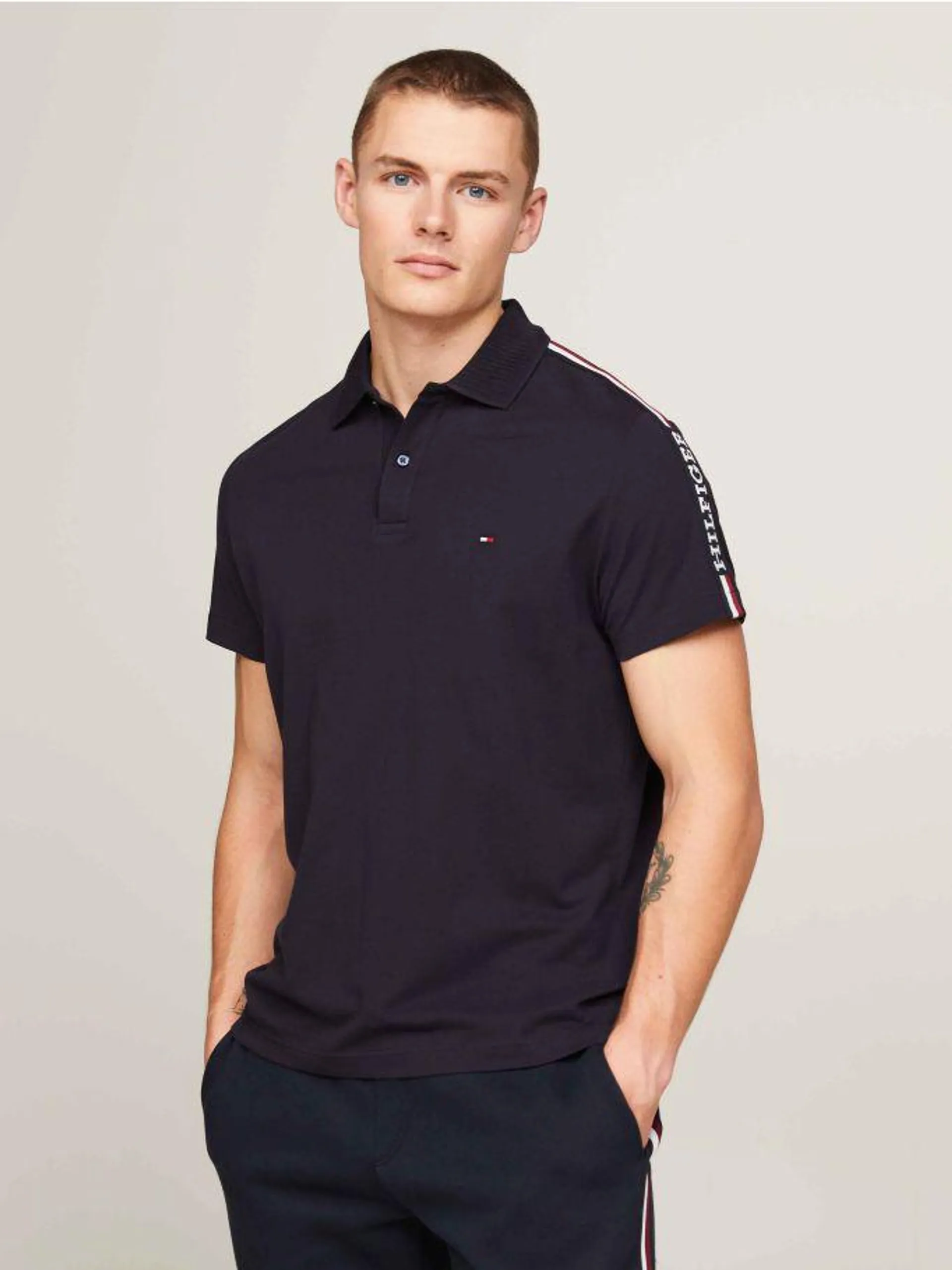 Hilfiger Monotype Global Stripe Sleeve Polo T-Shirt