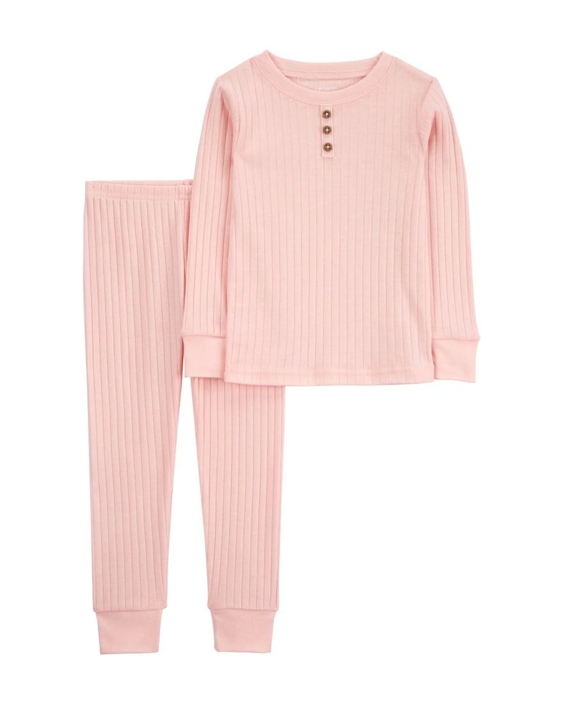 2-Piece Cotton Blend Pyjamas Set - Pink