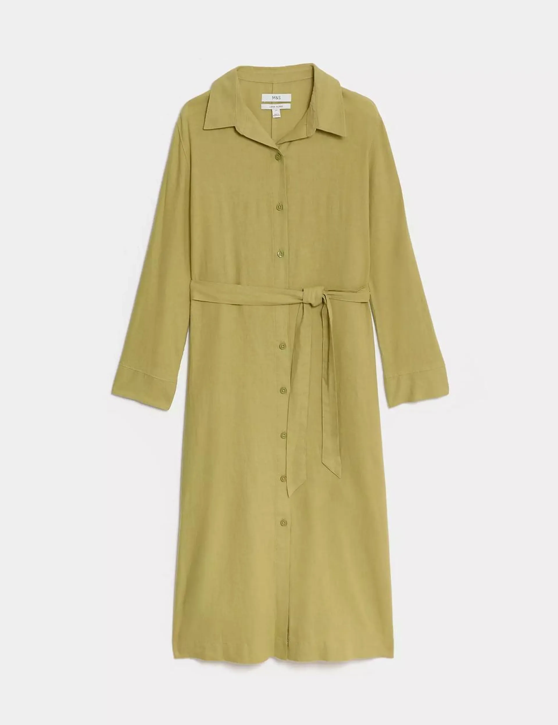 Linen Rich Midaxi Relaxed Shirt Dress