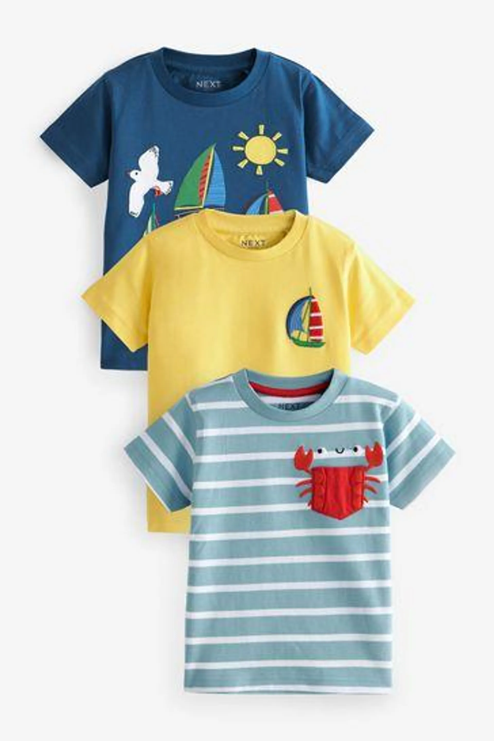 Short Sleeve Character T-Shirts 3 Pack (3mths-7yrs)