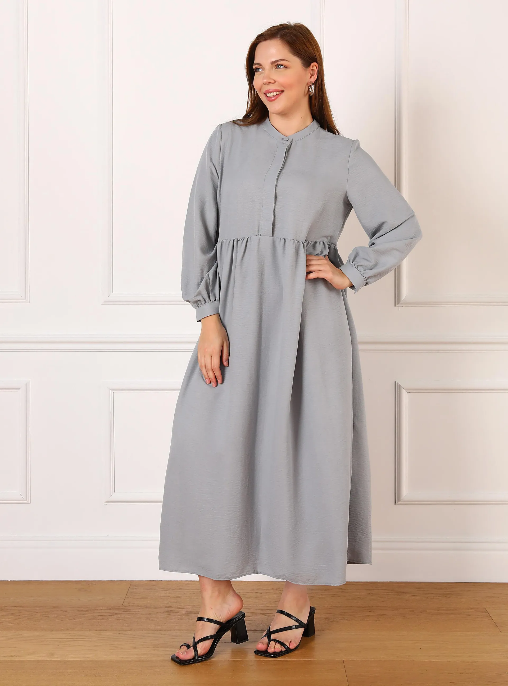 Gray Blue - Plus Size Dress