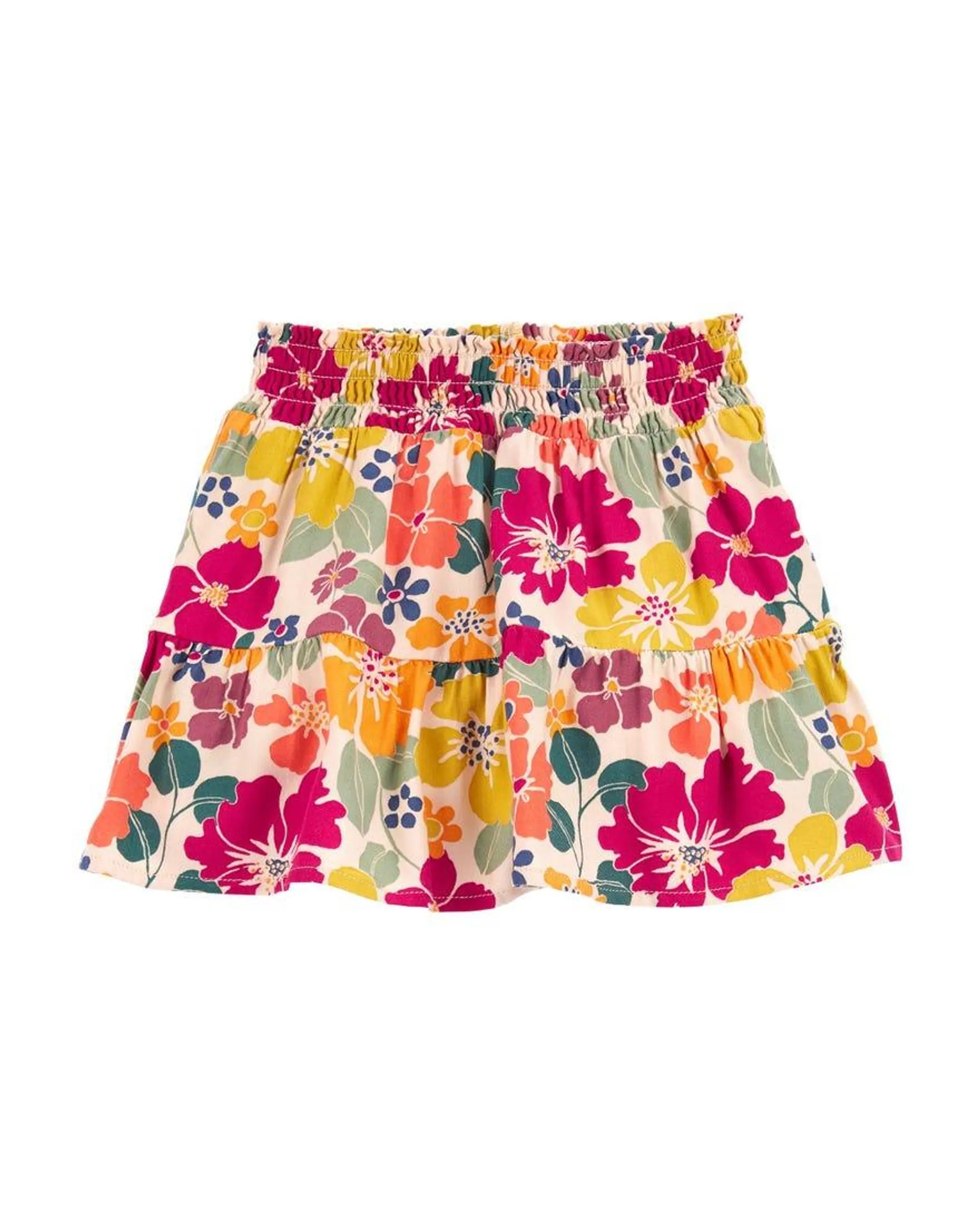 Pull-On Floral Printed Skirt