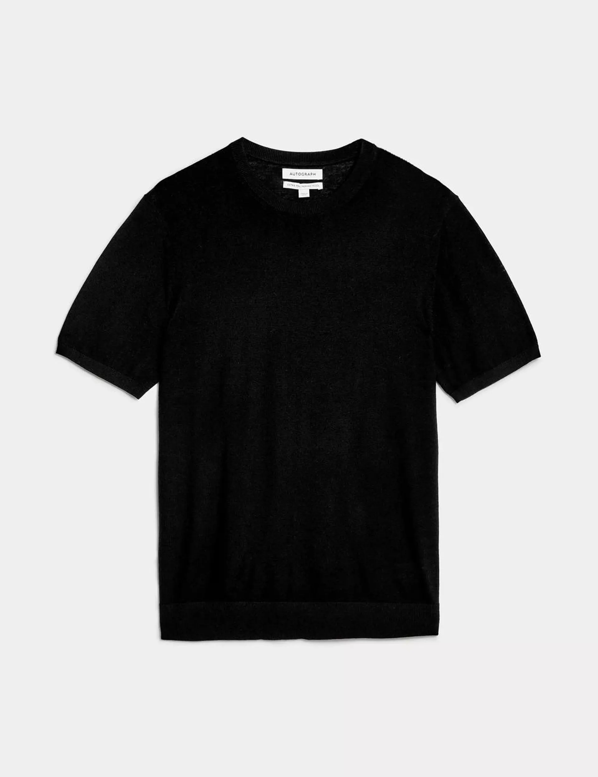 Pure Extra Fine Merino Wool Knitted T-Shirt