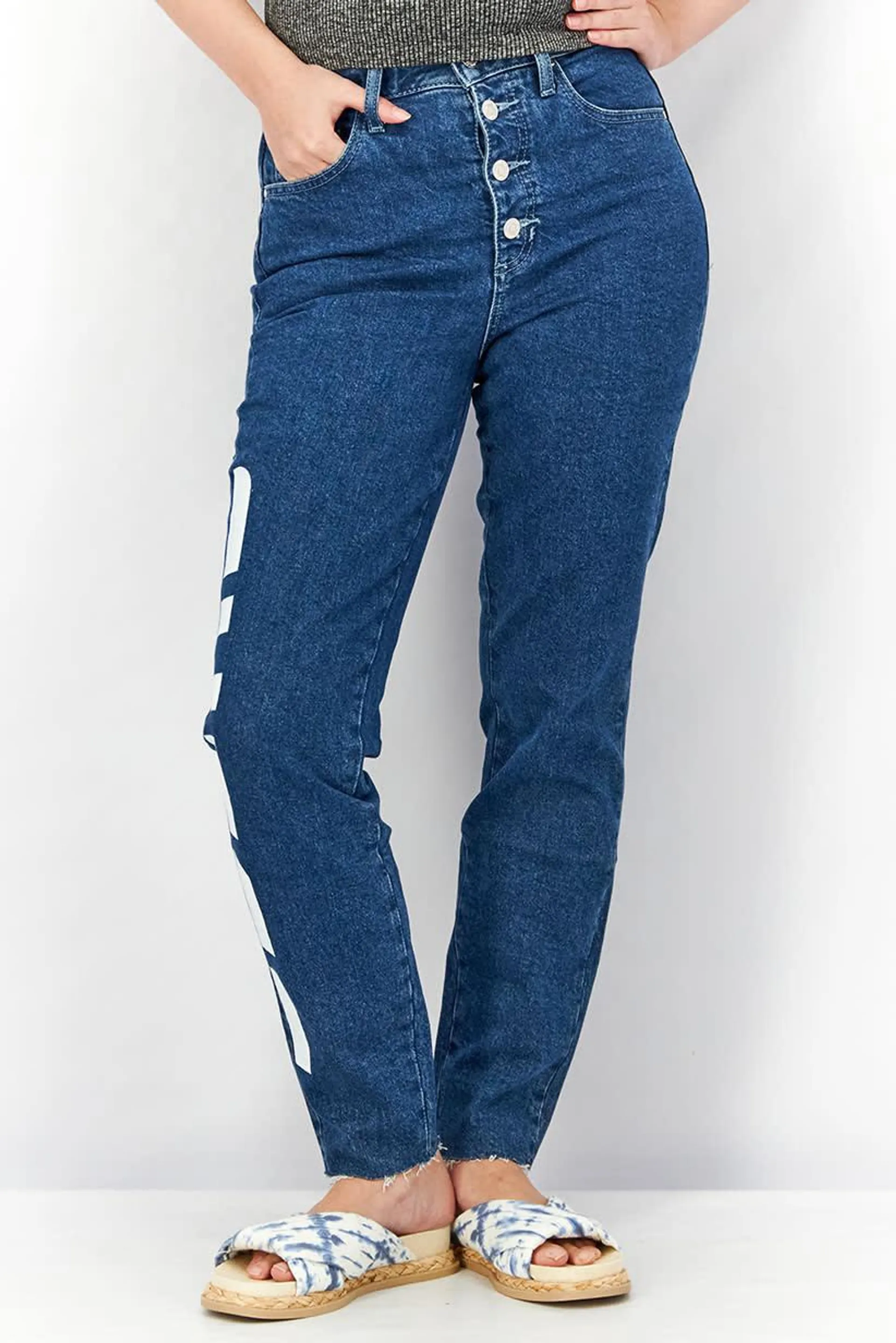 Women Regular Fit High Waist Light Washed Jeans, Blue
