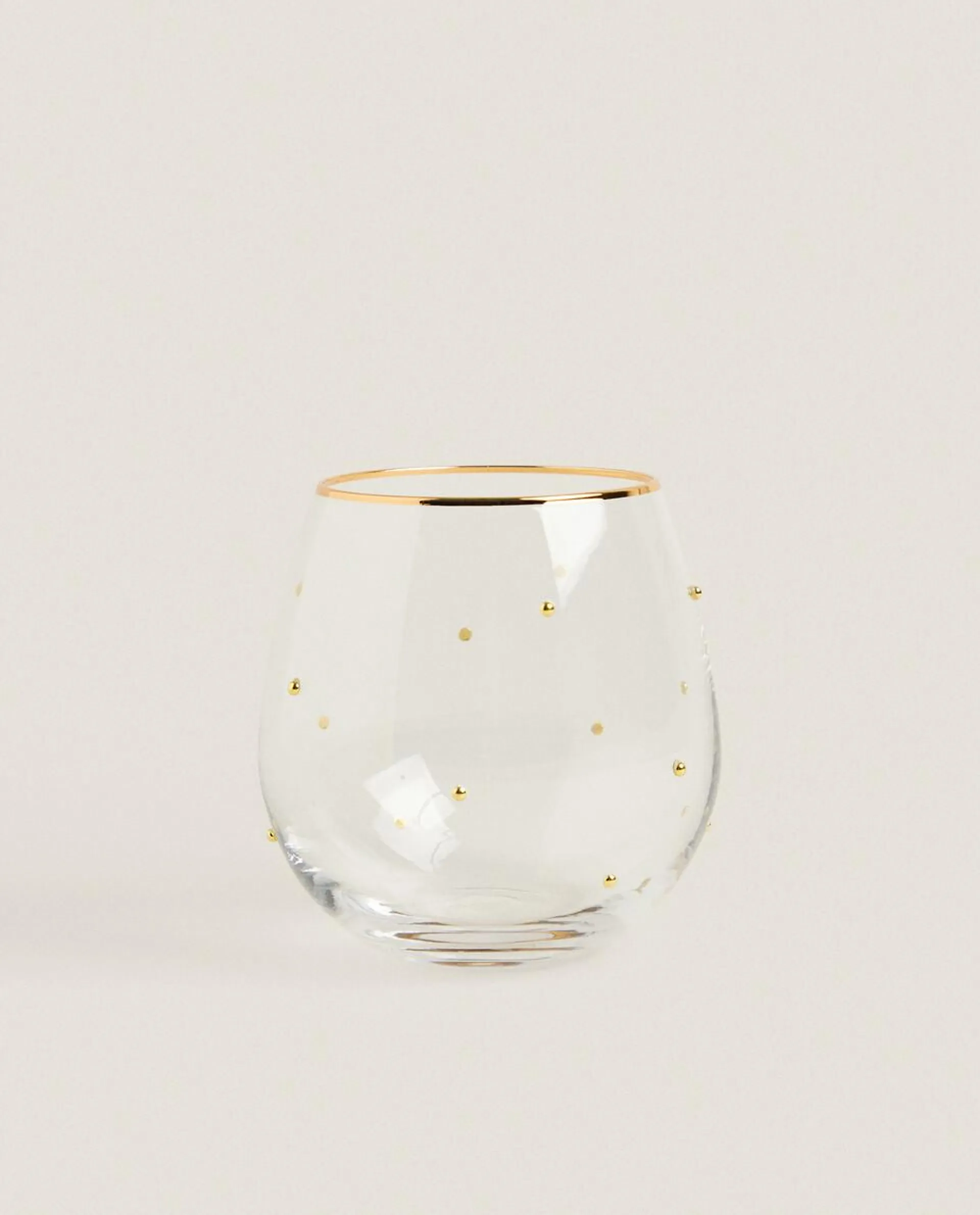 GLASS TUMBLER WITH GOLD DOT