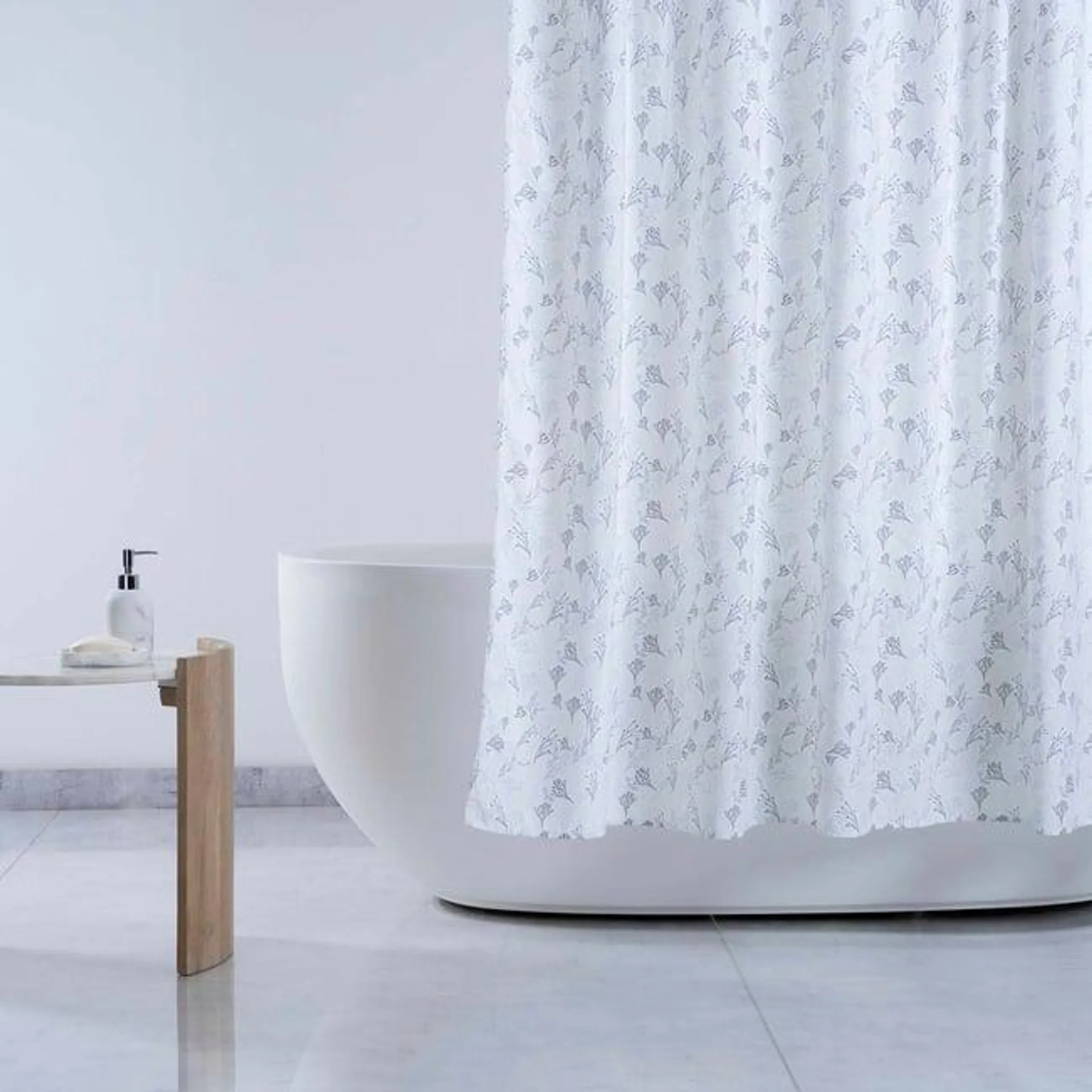 jewel shower curtain 180x180cm - grey