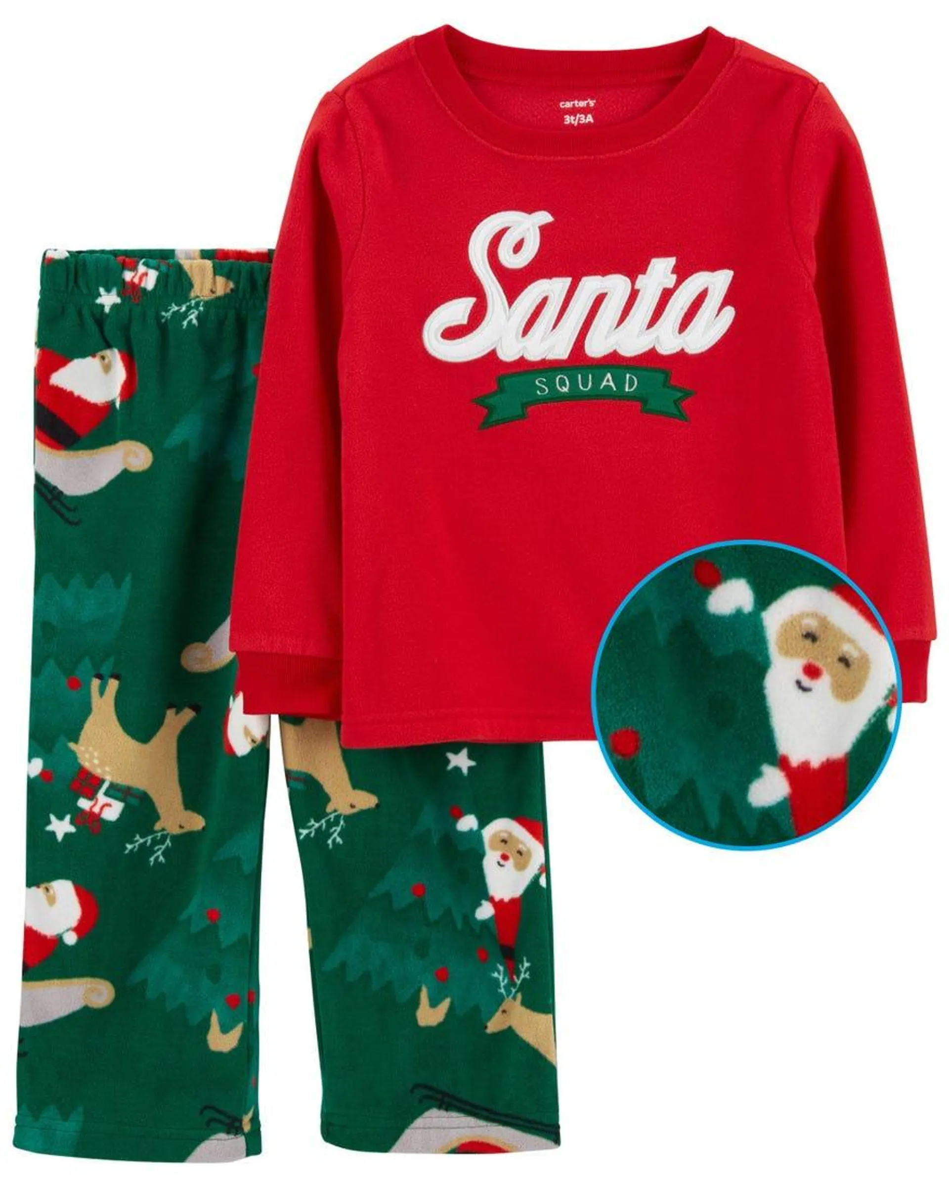 2-Piece Santa Fleece PJs