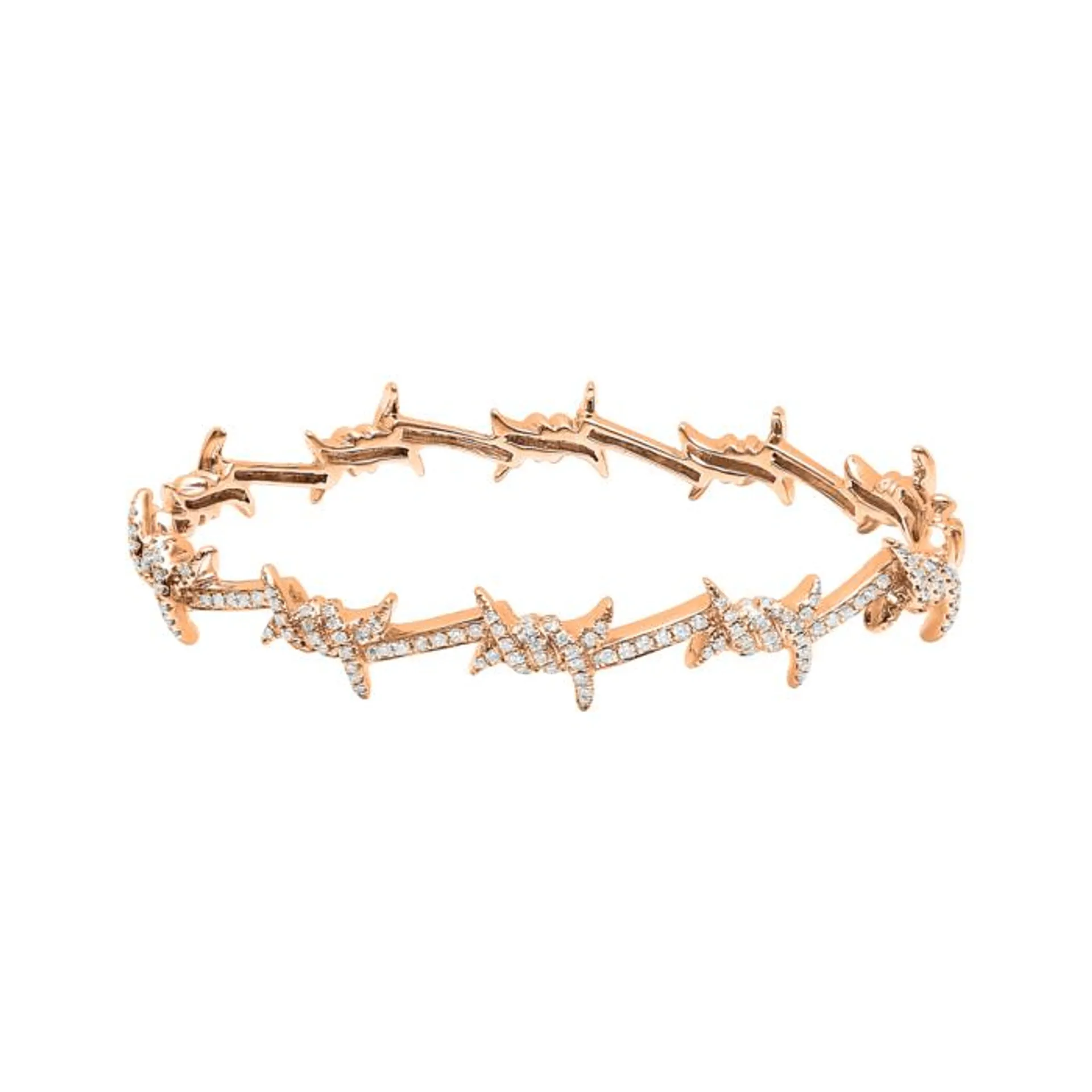 Djula BarbelÃ© Full Diamond Paved Bangle in 18K Gold