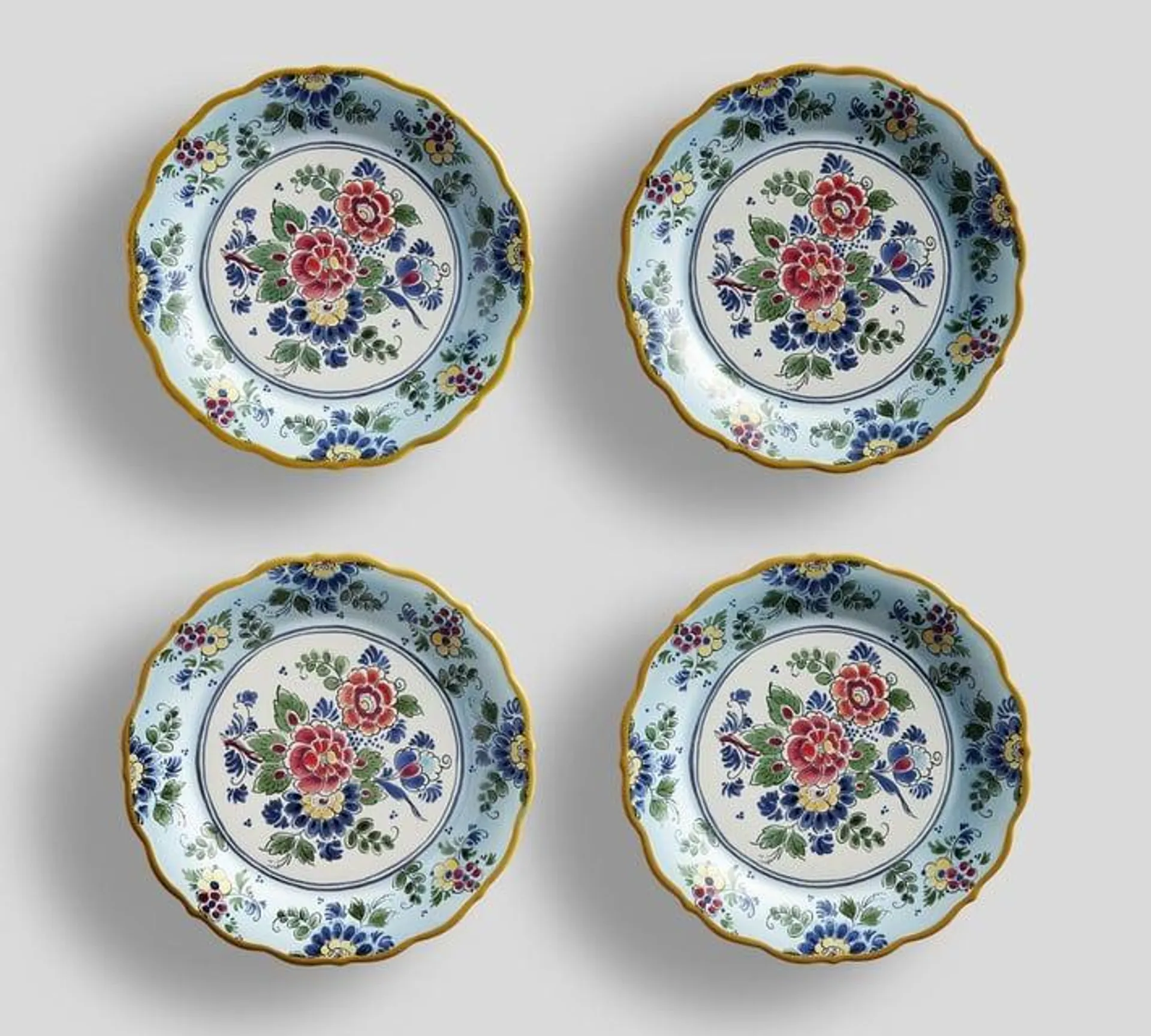 Charleston Floral Handcrafted Stoneware Salad Plates