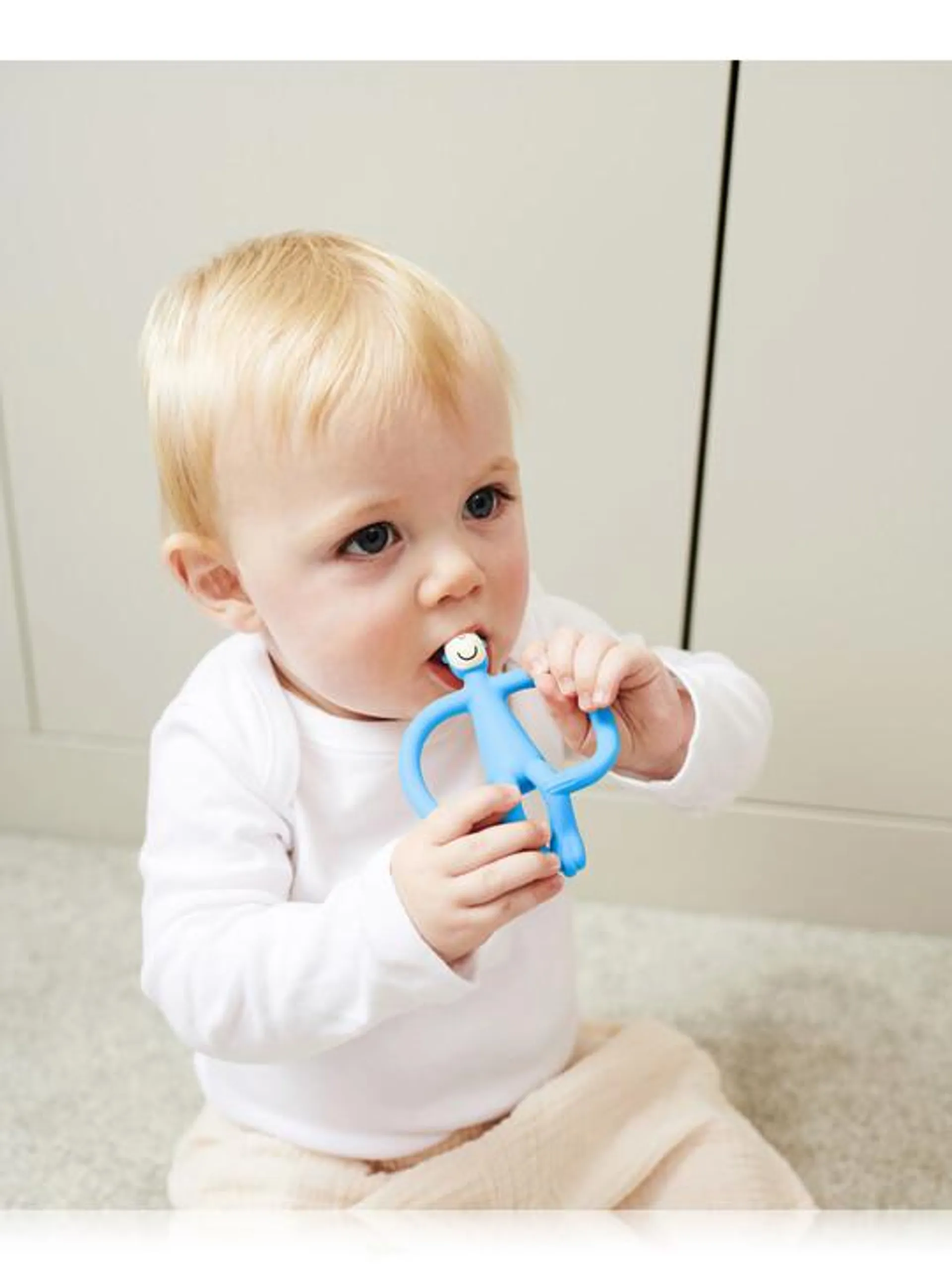 Matchstick Monkey Original Teether - Light Blue