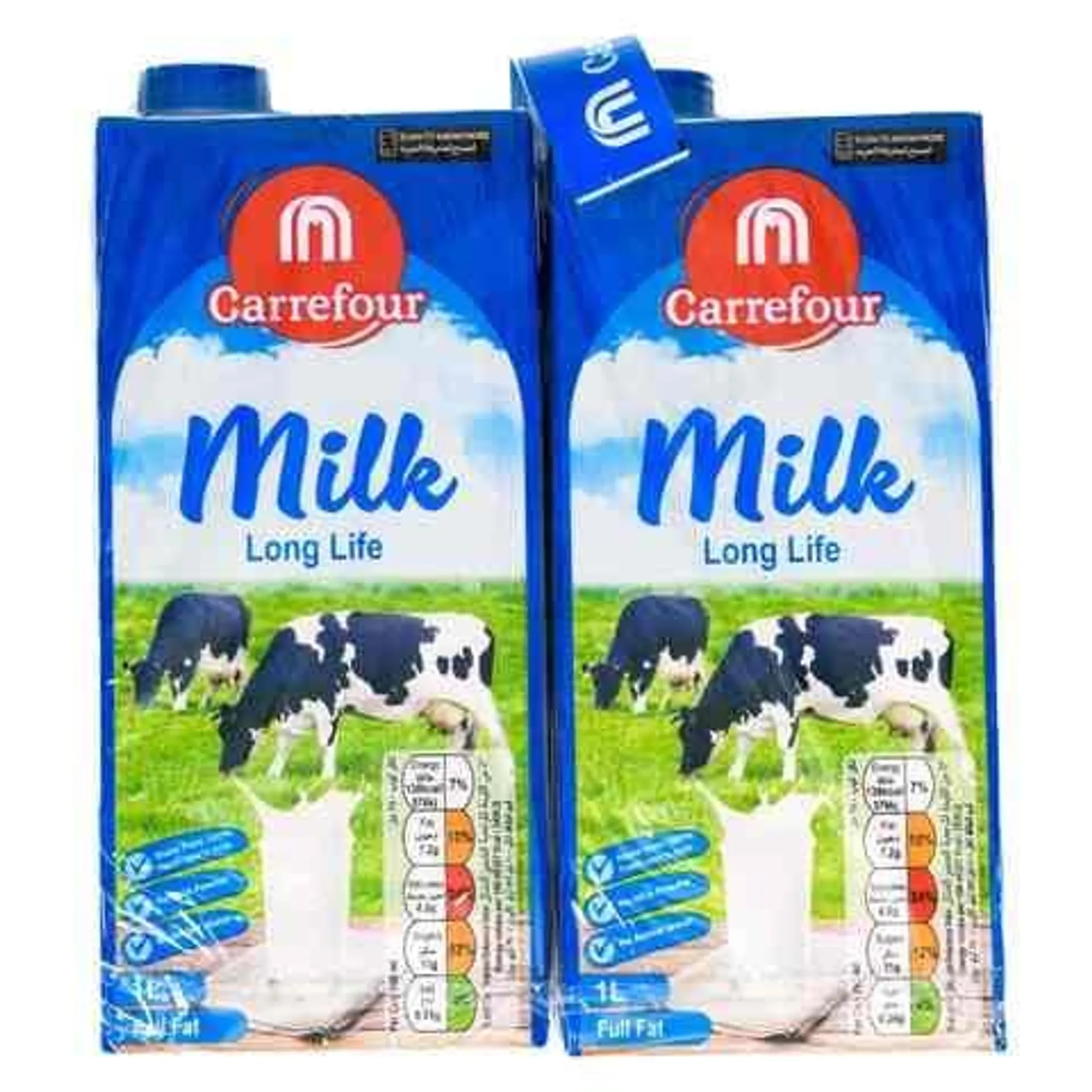 Carrefour Full Fat UHT Milk 1L Pack of 4