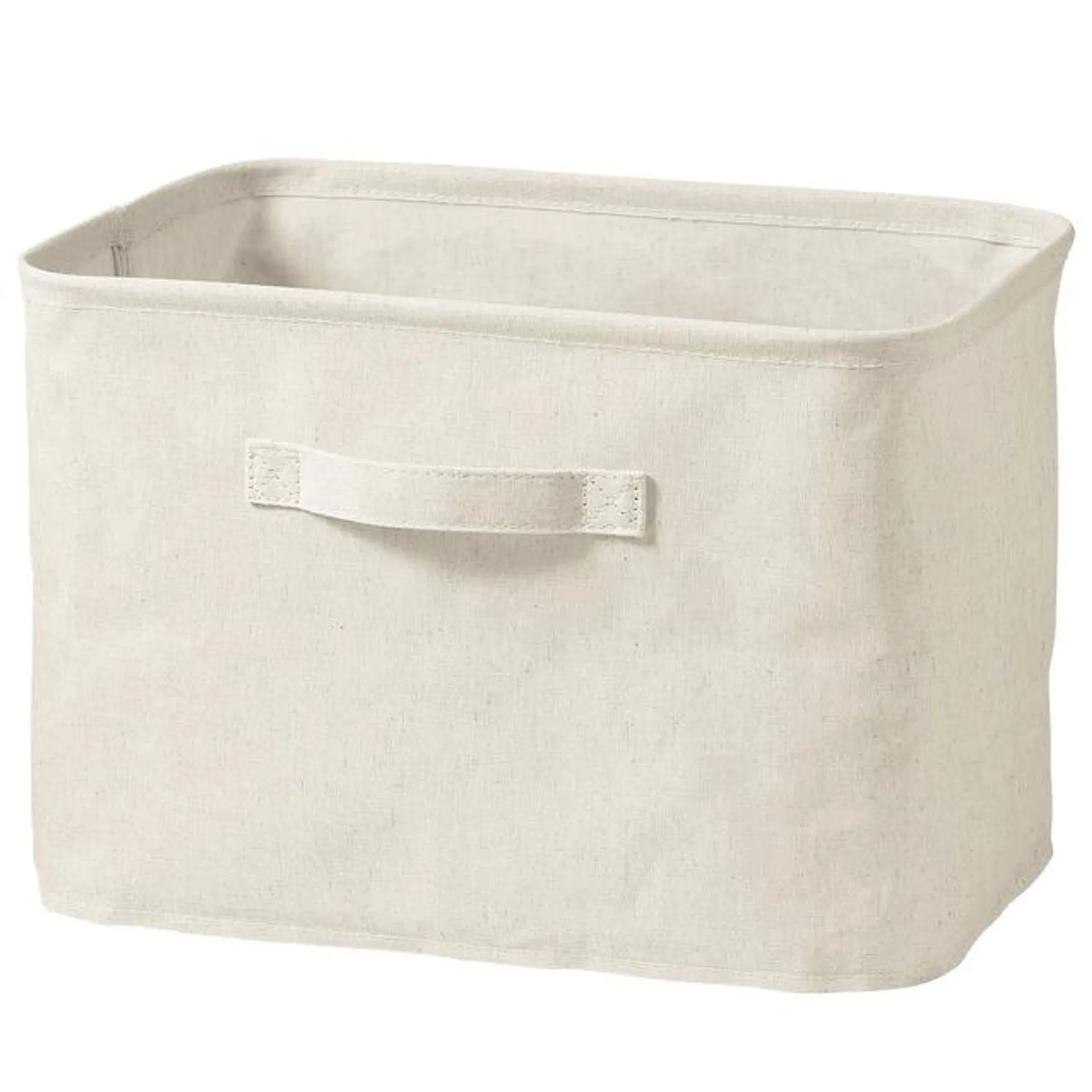 Polyester Linen Soft Box, Rectangle , W 37 x D 26 x H 26 cm, M , Off White