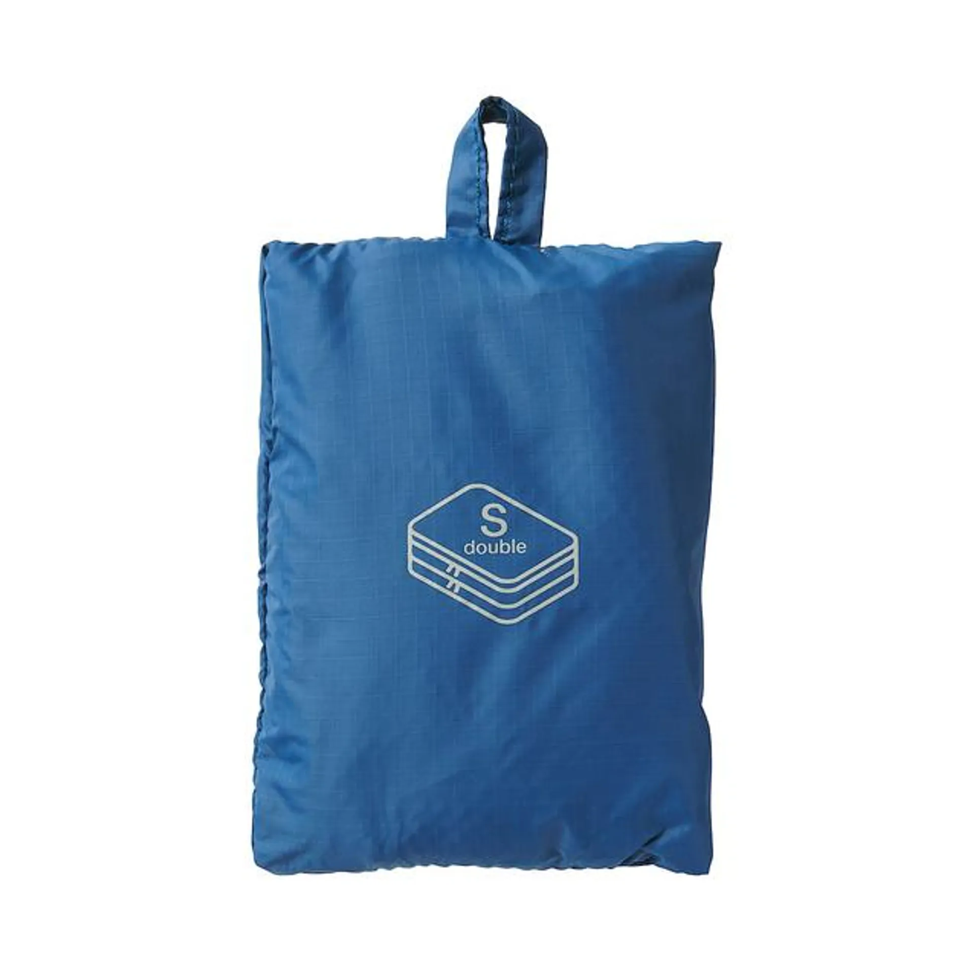 Recycled Nylon Gusset Case, Double Type, W 20 x D 26 x H 10 cm, S, Blue