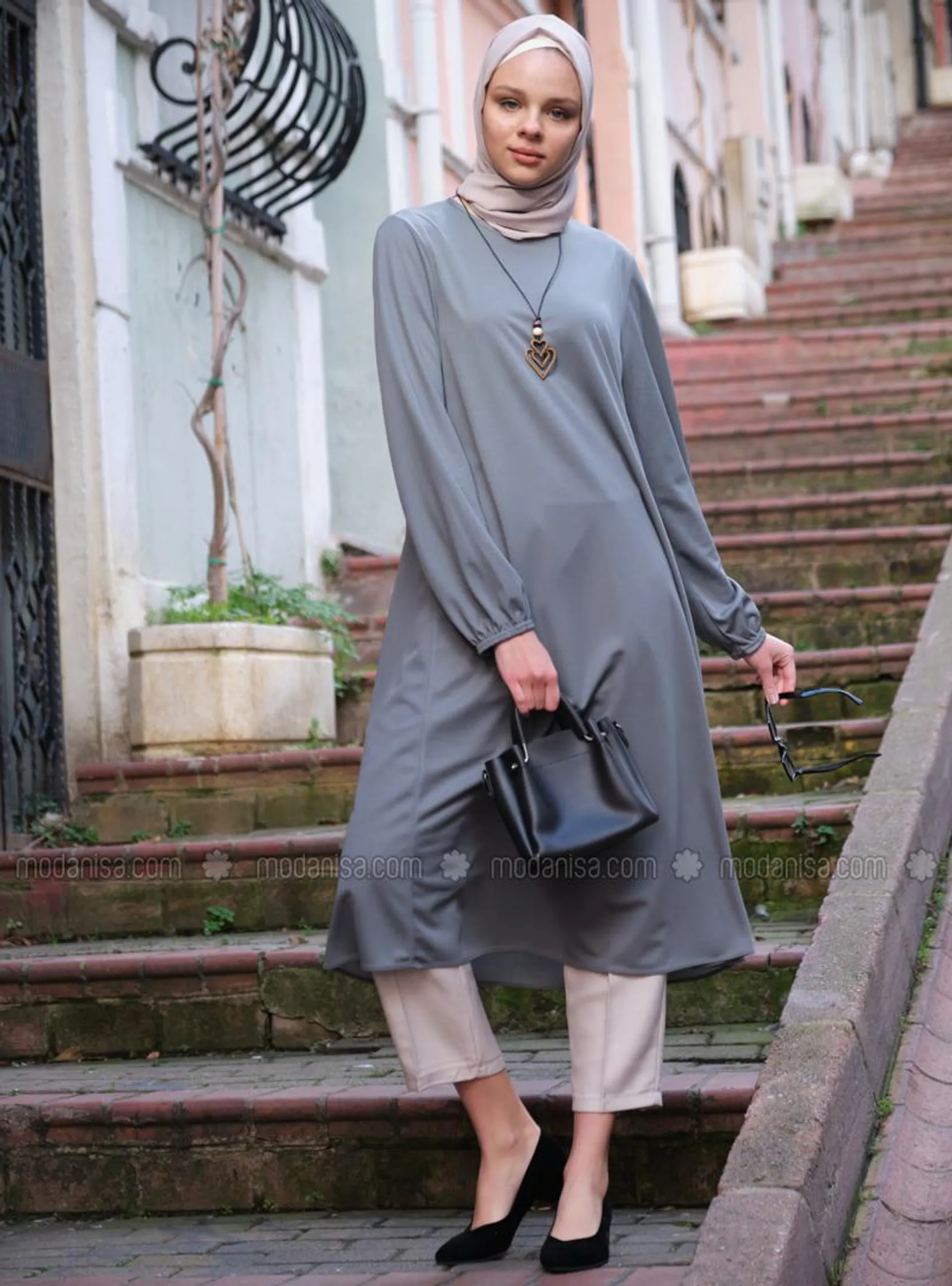 Necklace Detailed Tunic Mint