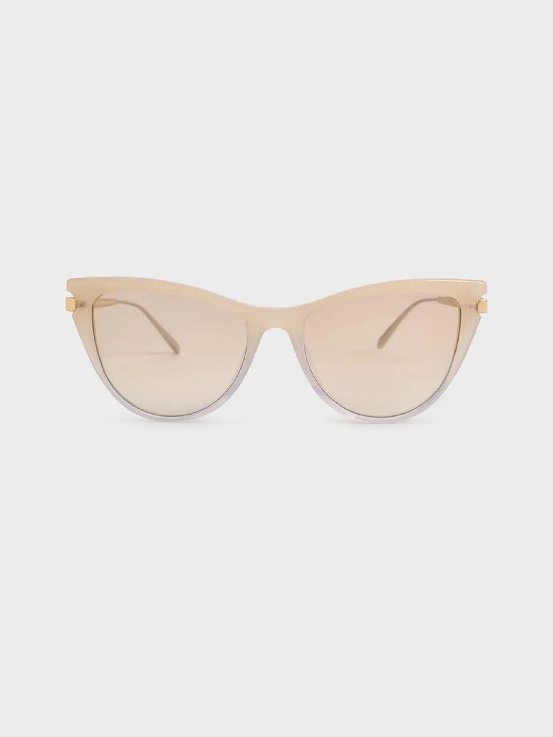 Recycled Acetate Angular Cat-Eye Sunglasses - Multi