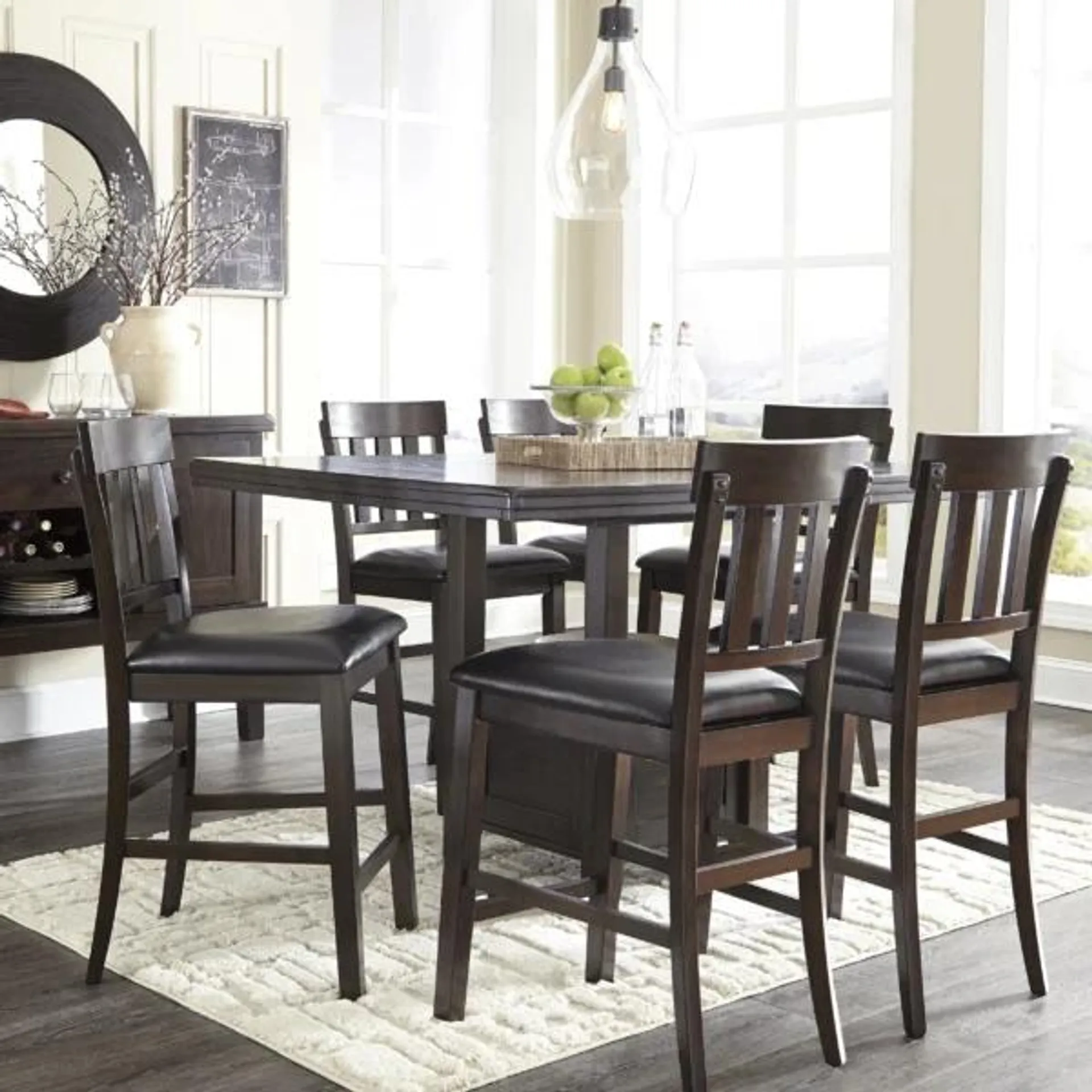 Haddigan 7 Pcs. Extendable Dining Counter Set