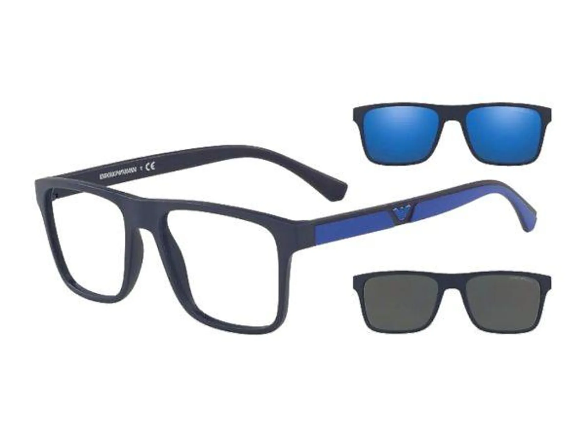 Square Matte Dark Blue Clip-on Frame