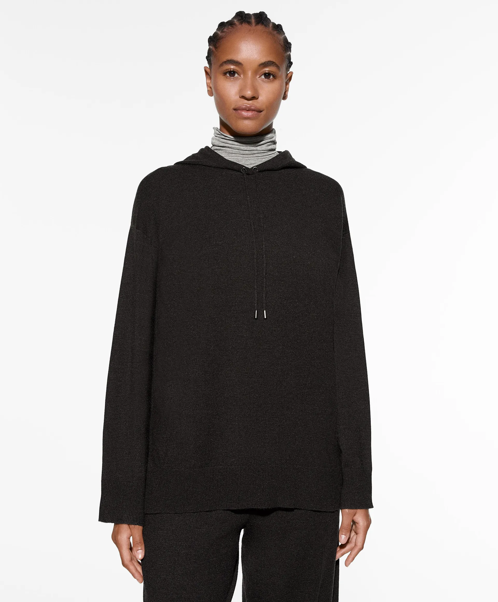 Knit oversize hooded jumper