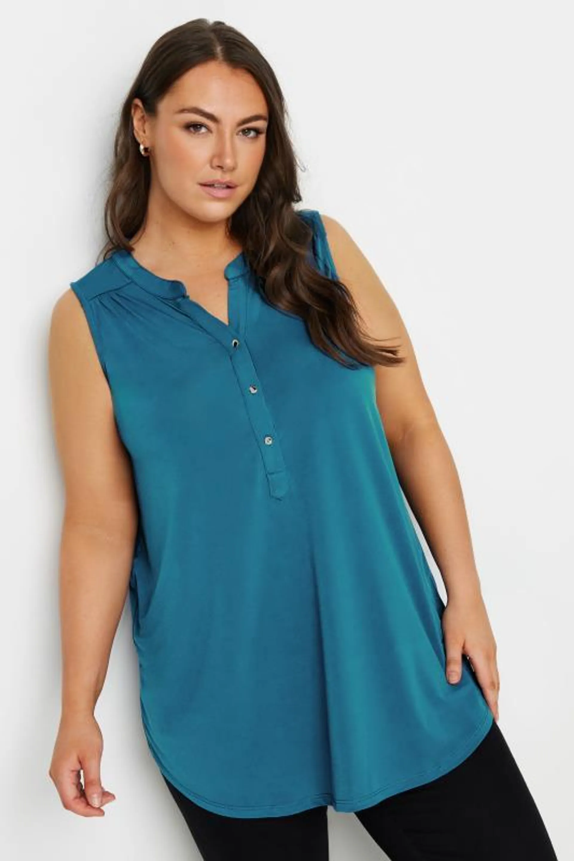 YOURS Curve Blue Sleeveless Blouse