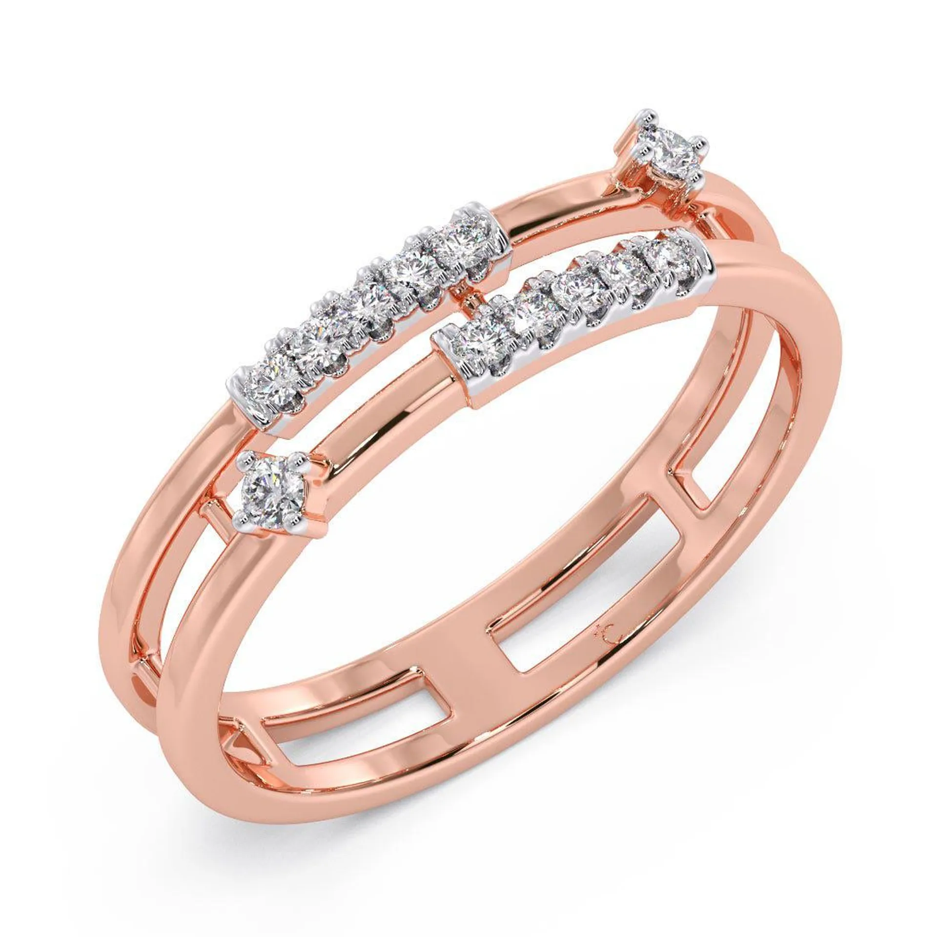 Voguish Symmetry Diamond Ring