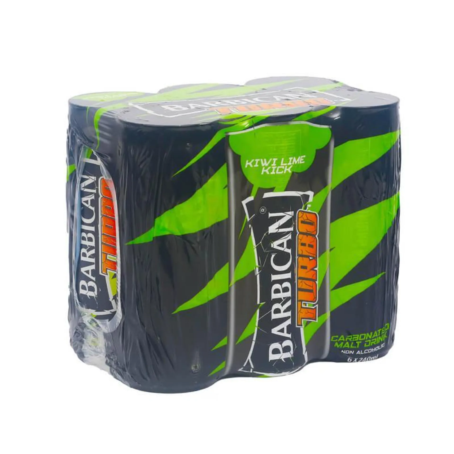 Barbican Turbo Kiwi Lime Carbonated Malt Drink 6x240ml