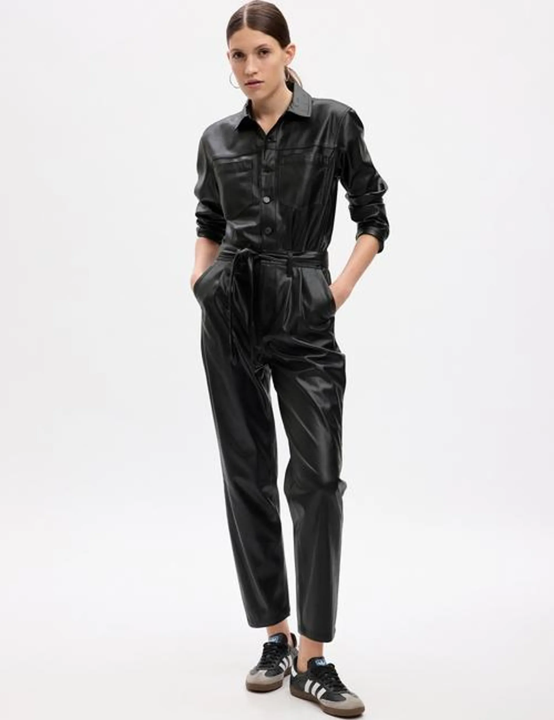 Vegan Leather Jumpsuit