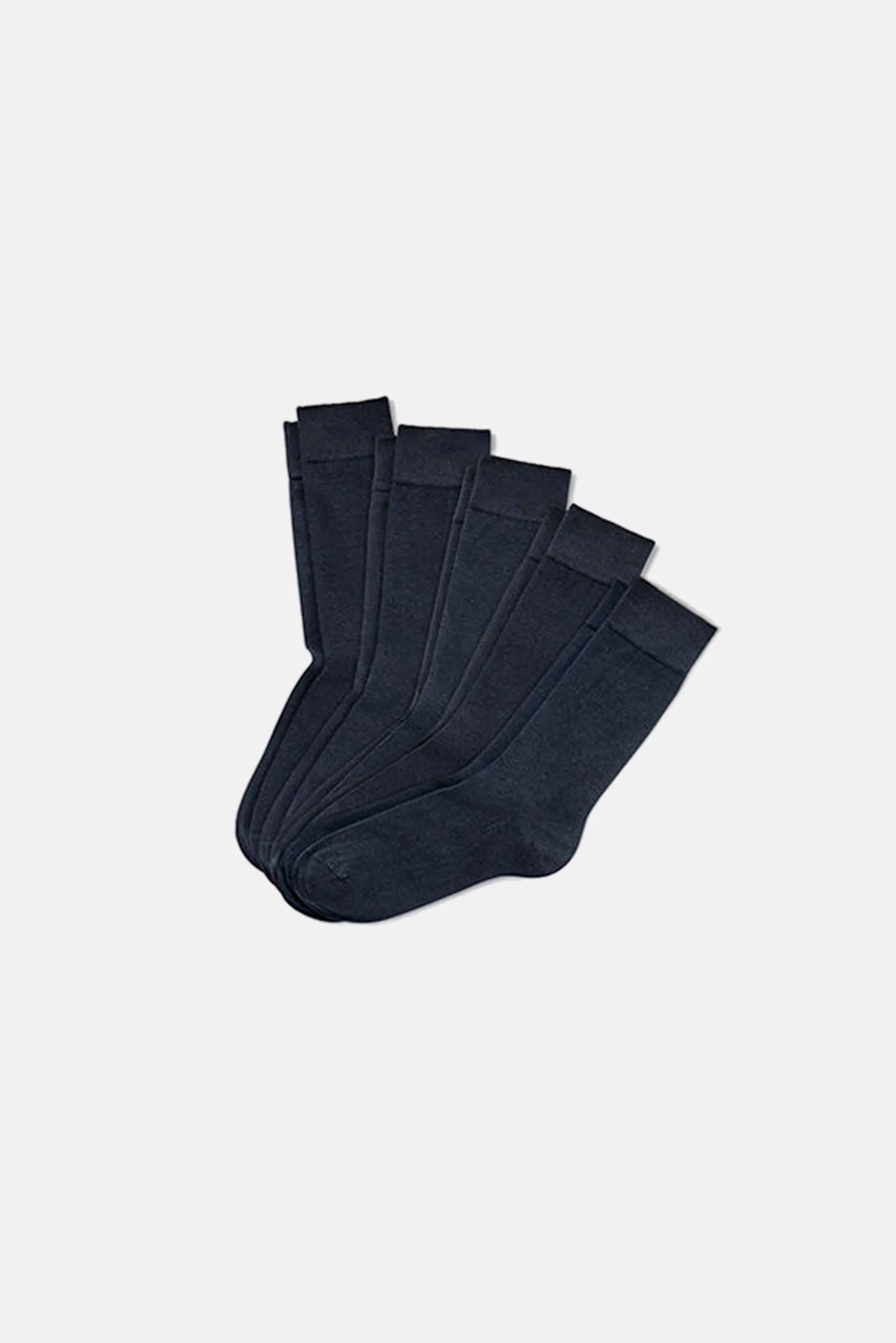 Men 5 Pairs Textured Socks, Navy Blue