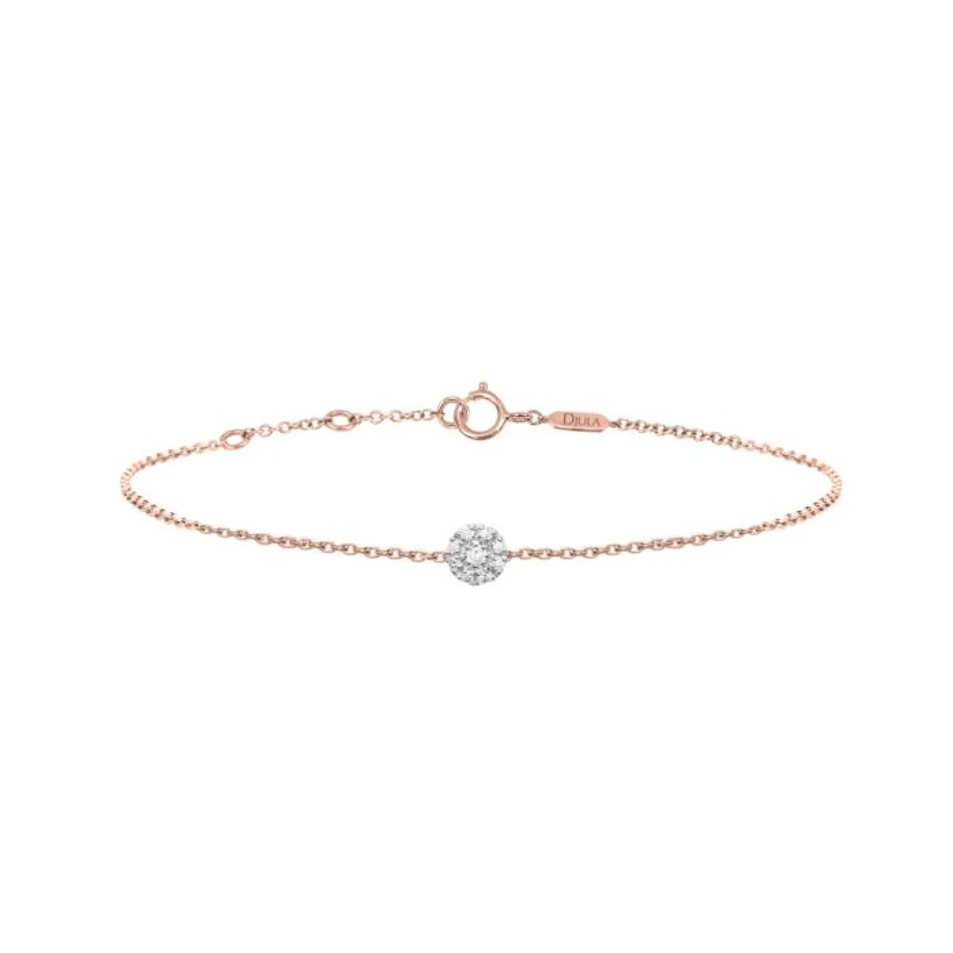 Djula Diamond Target Chain Bracelet in 18K Rose Gold