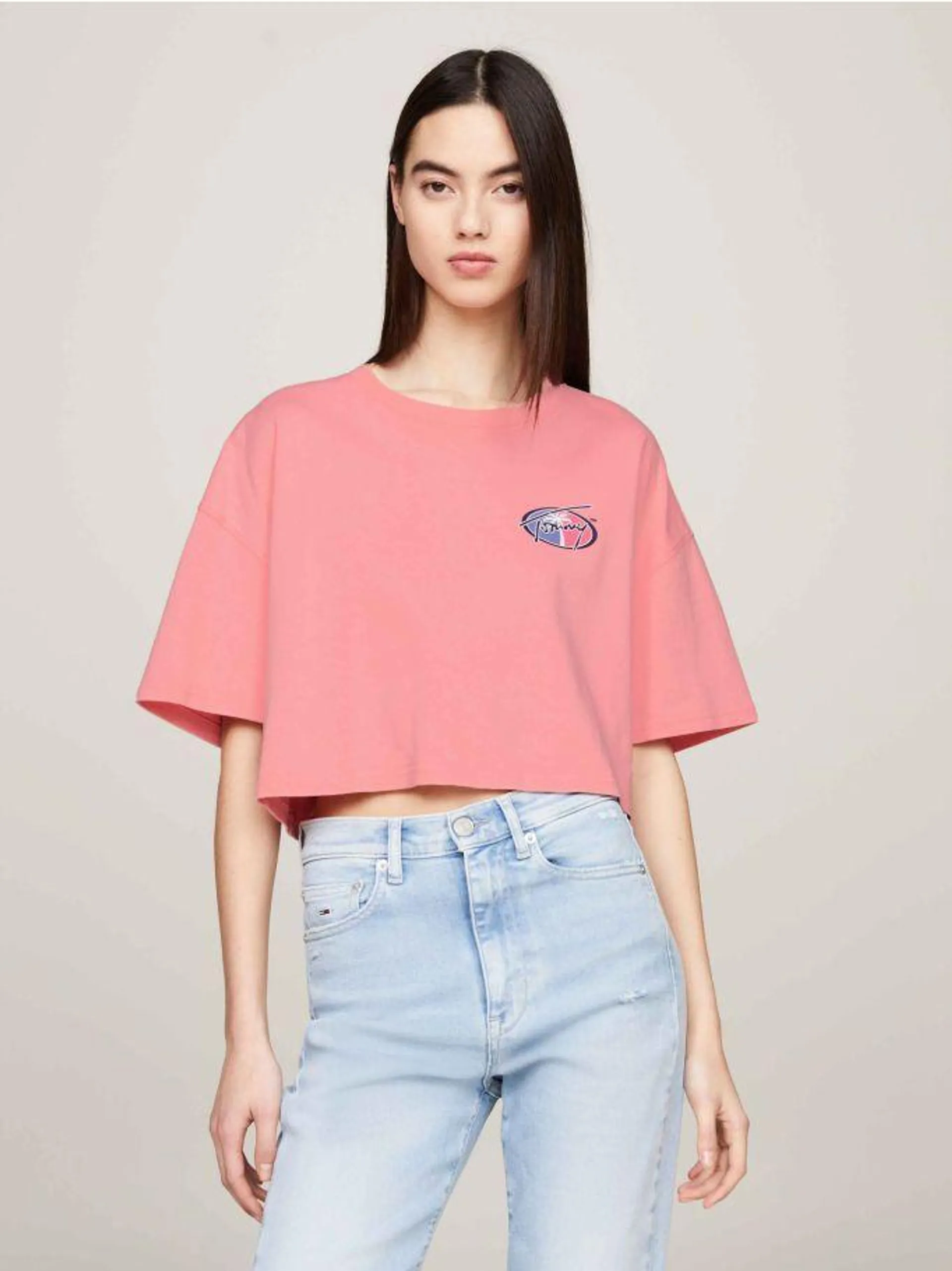 Archive Oversized Back Logo Cropped T-Shirt