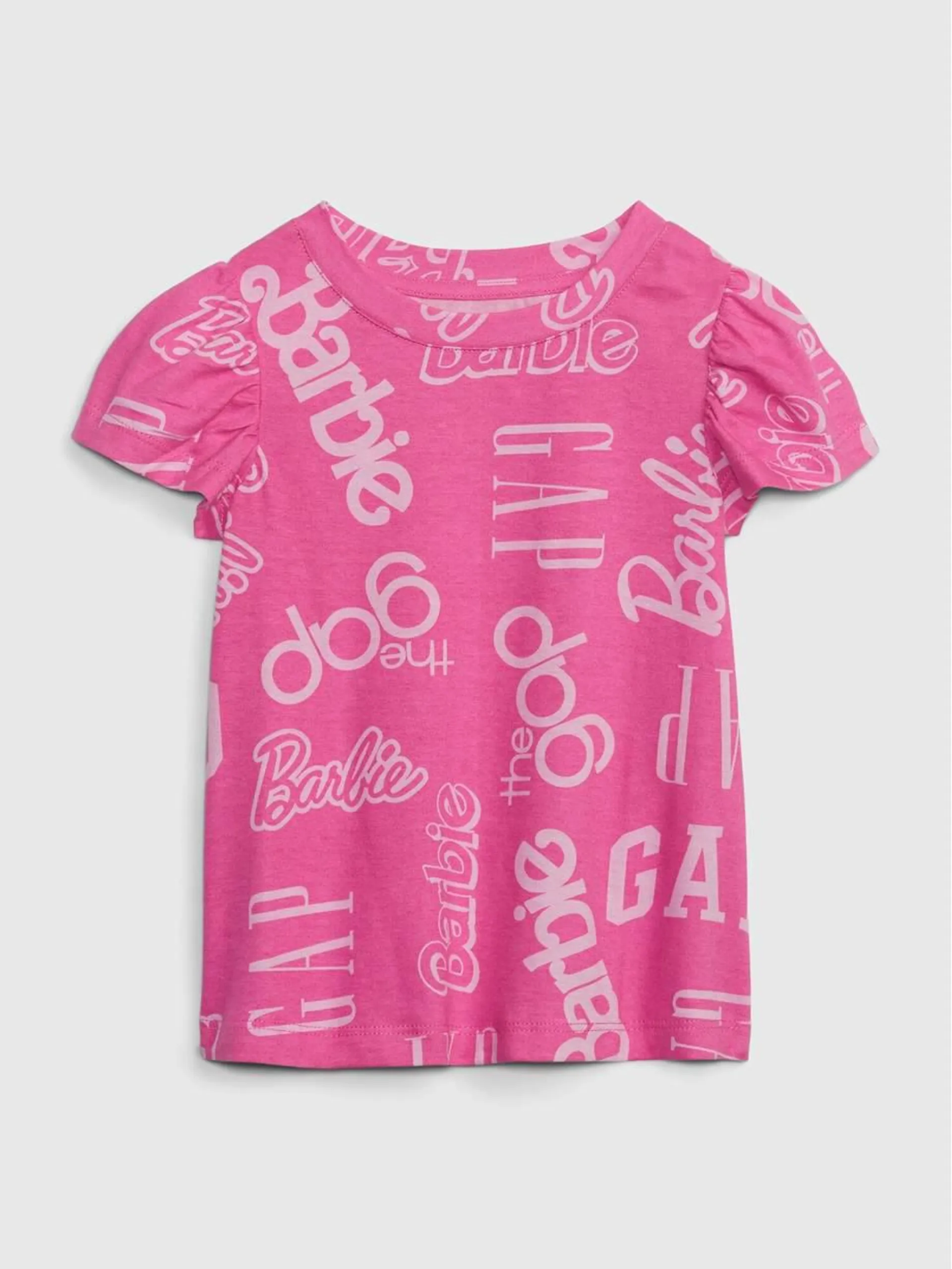 Gap × Barbie™ Toddler 100% Organic Cotton Puff Sleeve Logo T-Shirt
