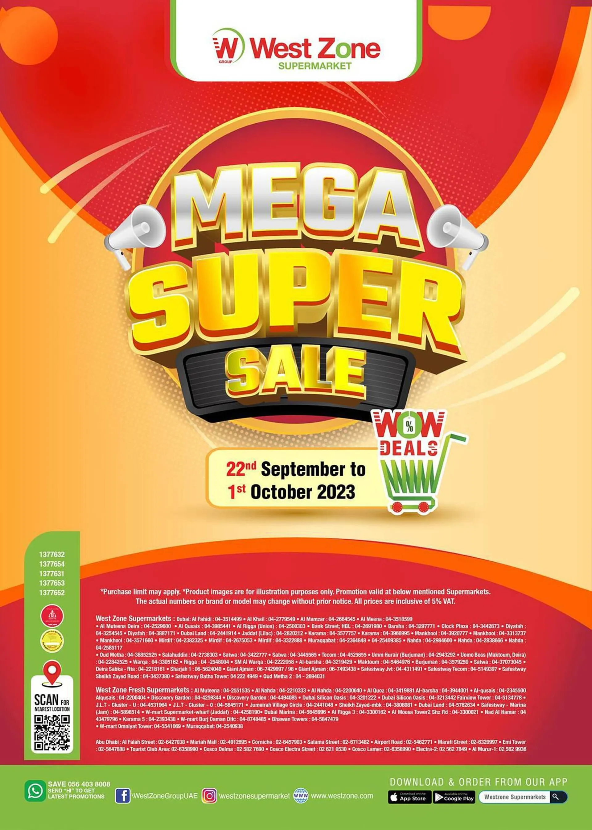 West Zone Supermarket catalogue from 22 September to 1 October 2023 - Offers page 1