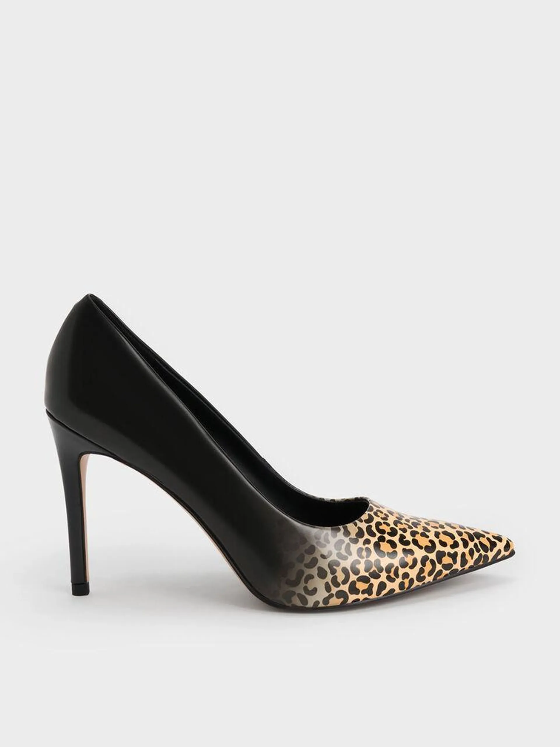 Patent Leopard Print Stiletto Heel Pumps - Multi