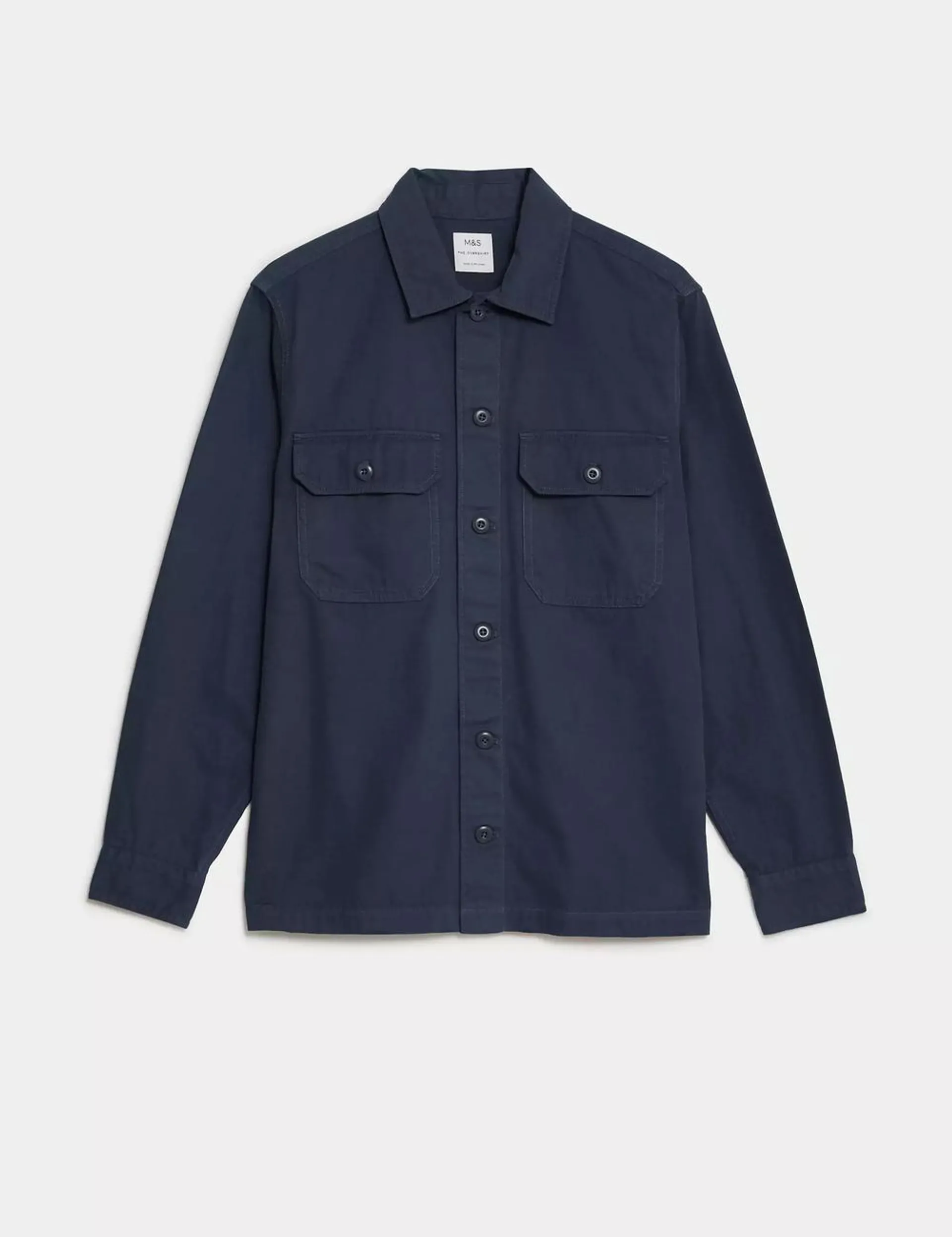 Pure Cotton Utility Overshirt