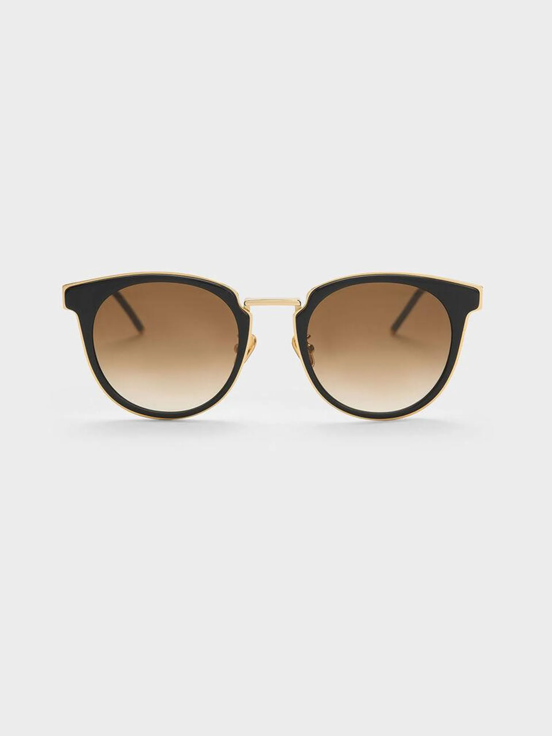 Oval Recycled Acetate Sunglasses - Black