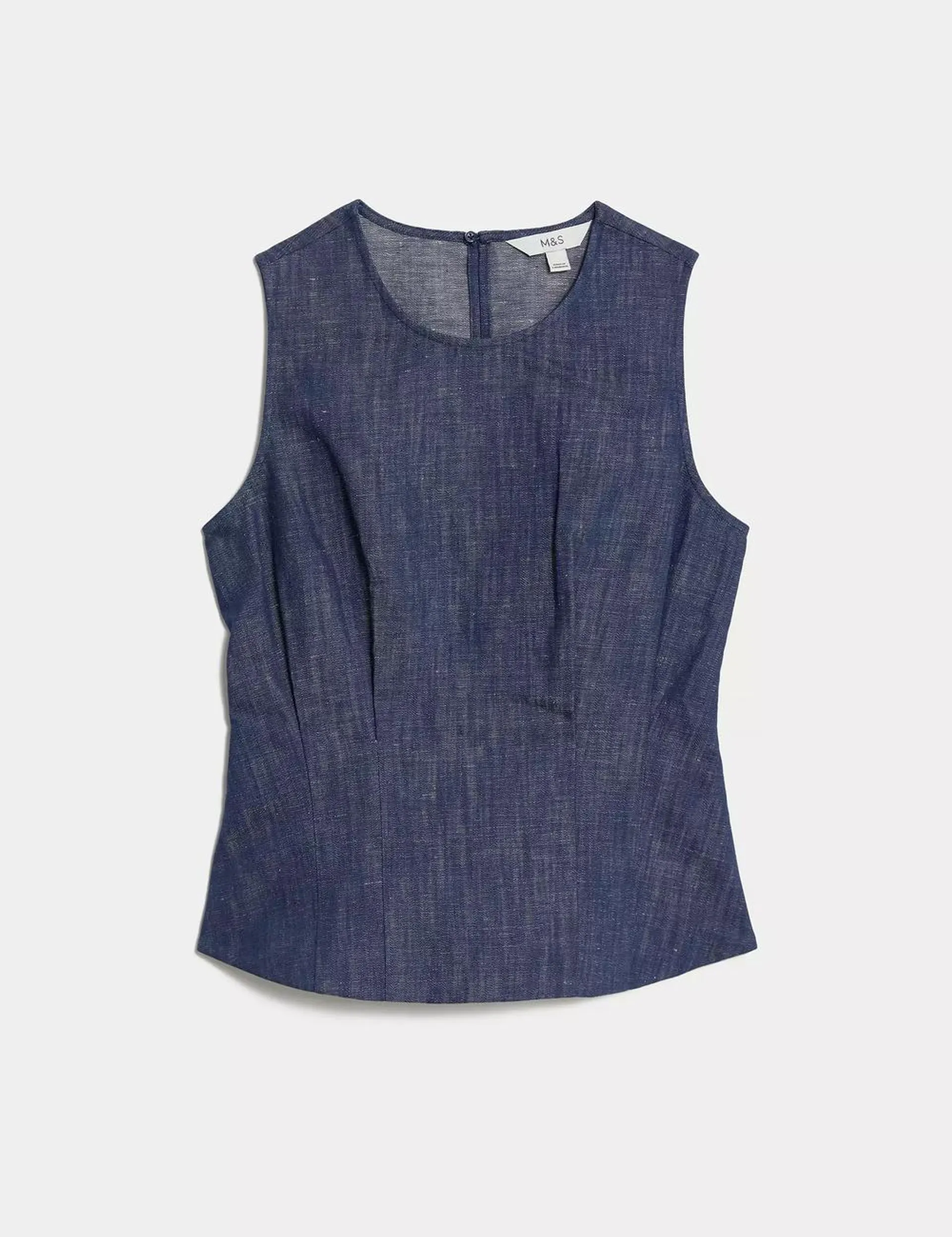 Denim Round Neck Blouse