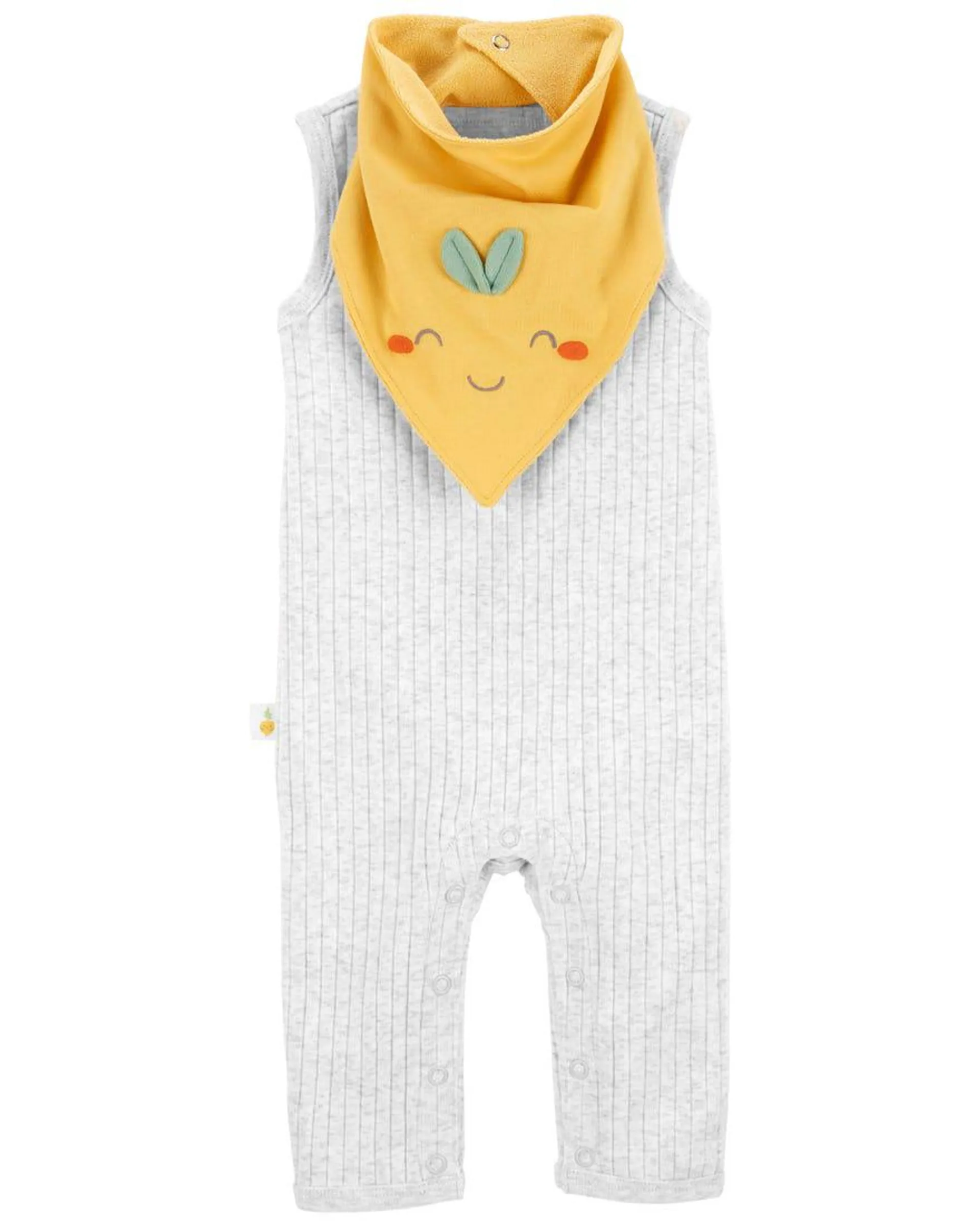2-Piece Jumpsuit & Bandana Bib Set