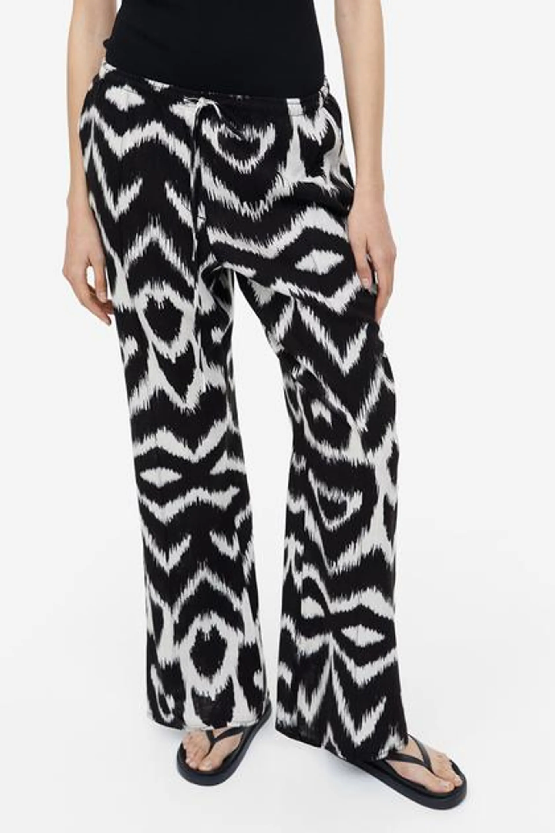 Linen-blend trousers