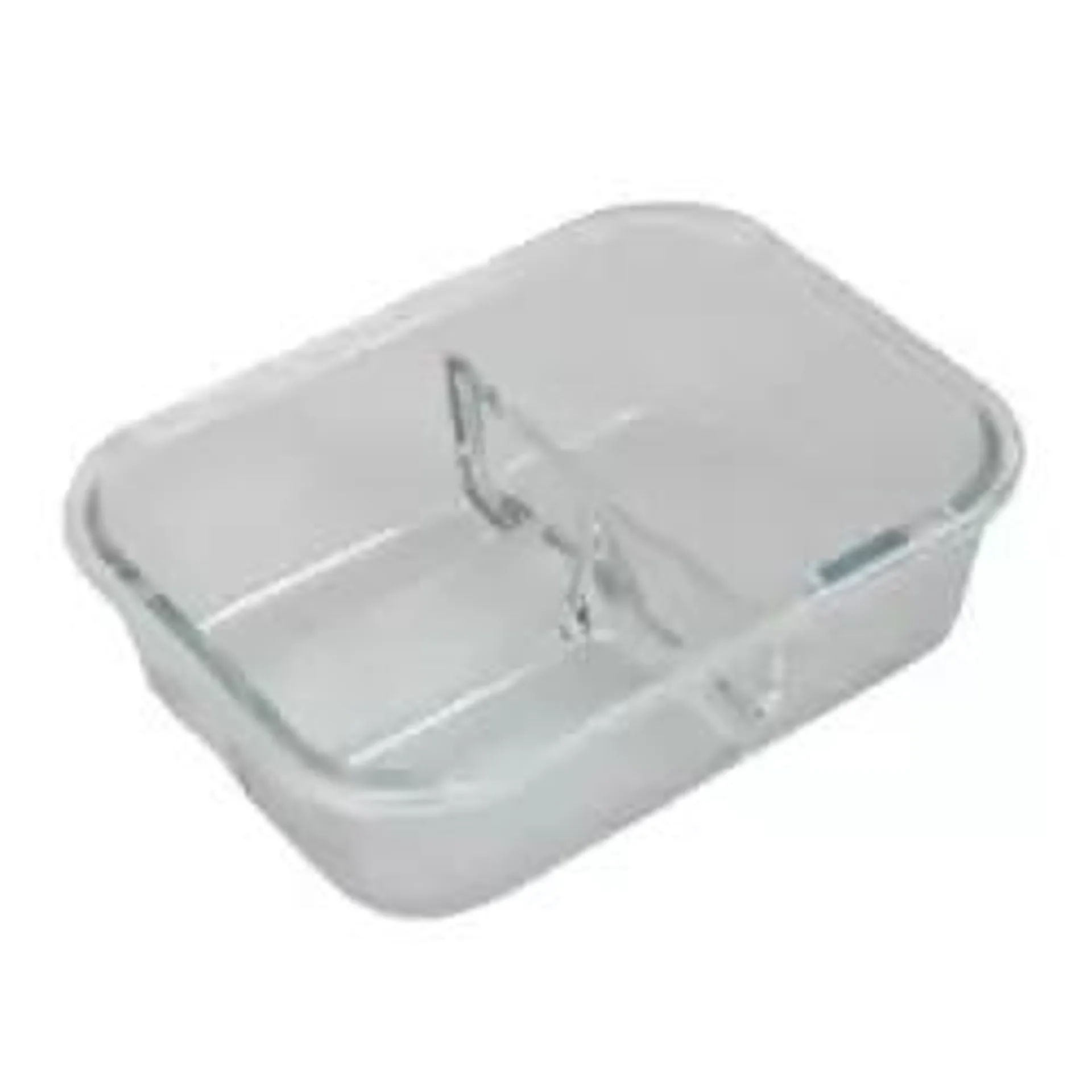 Heat Resistant Borosilicate Glass Lunch Box With 3 Compartments And Anti-Leak Lid- 18X13X6cm