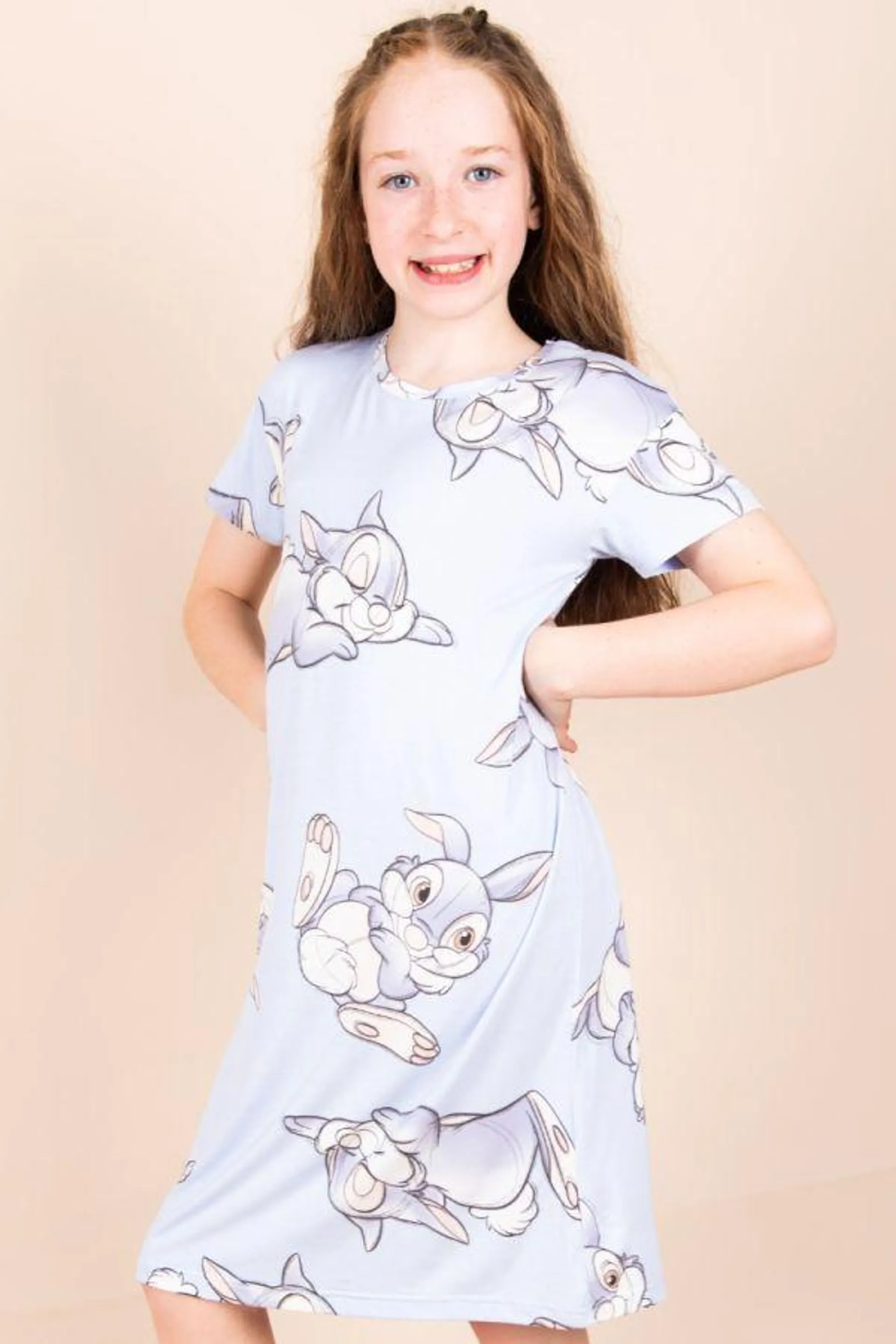 Girls Light Blue Thumper Printed Nightdress