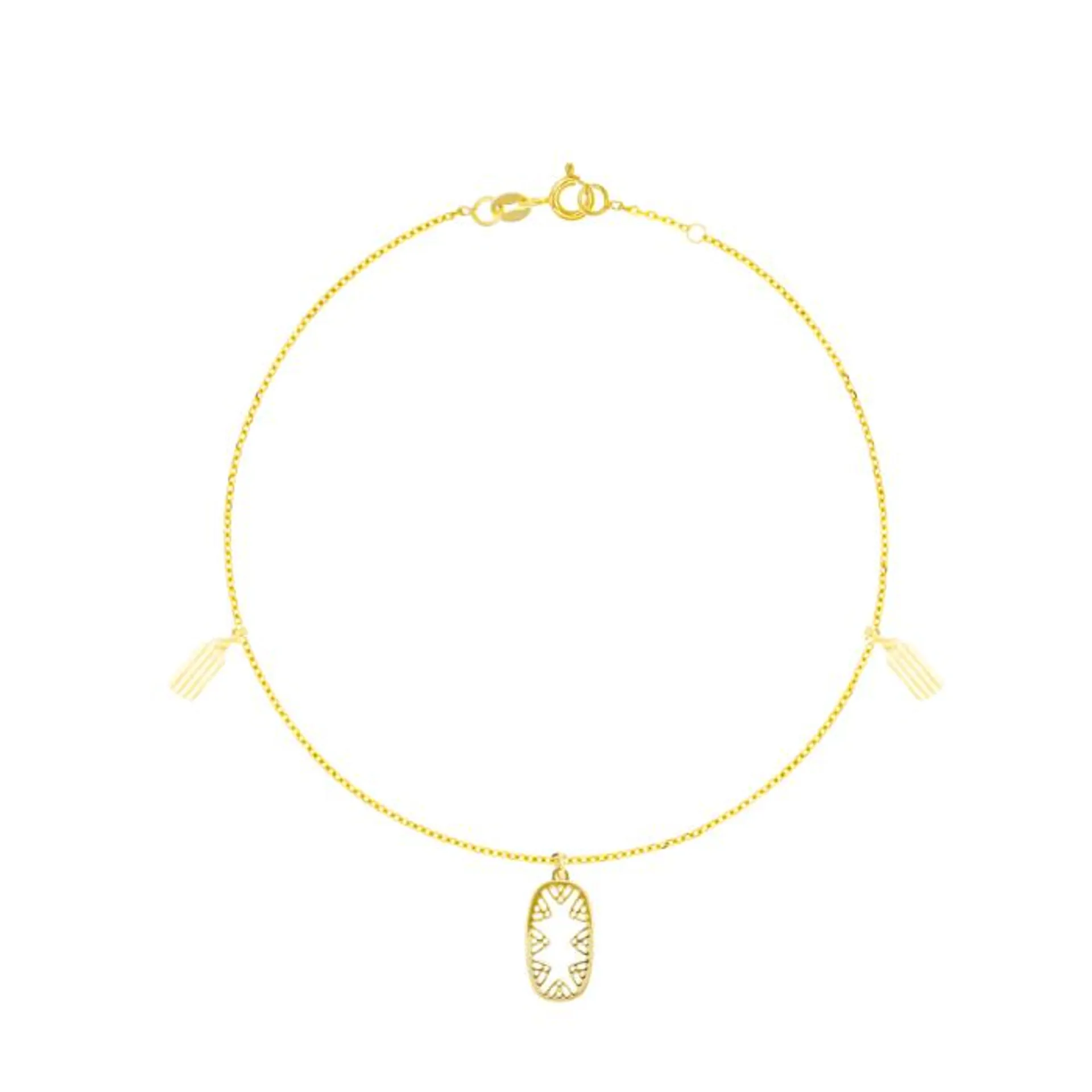 Amelia España White Mother Of Pearl Bracelet in 18K Yellow Gold