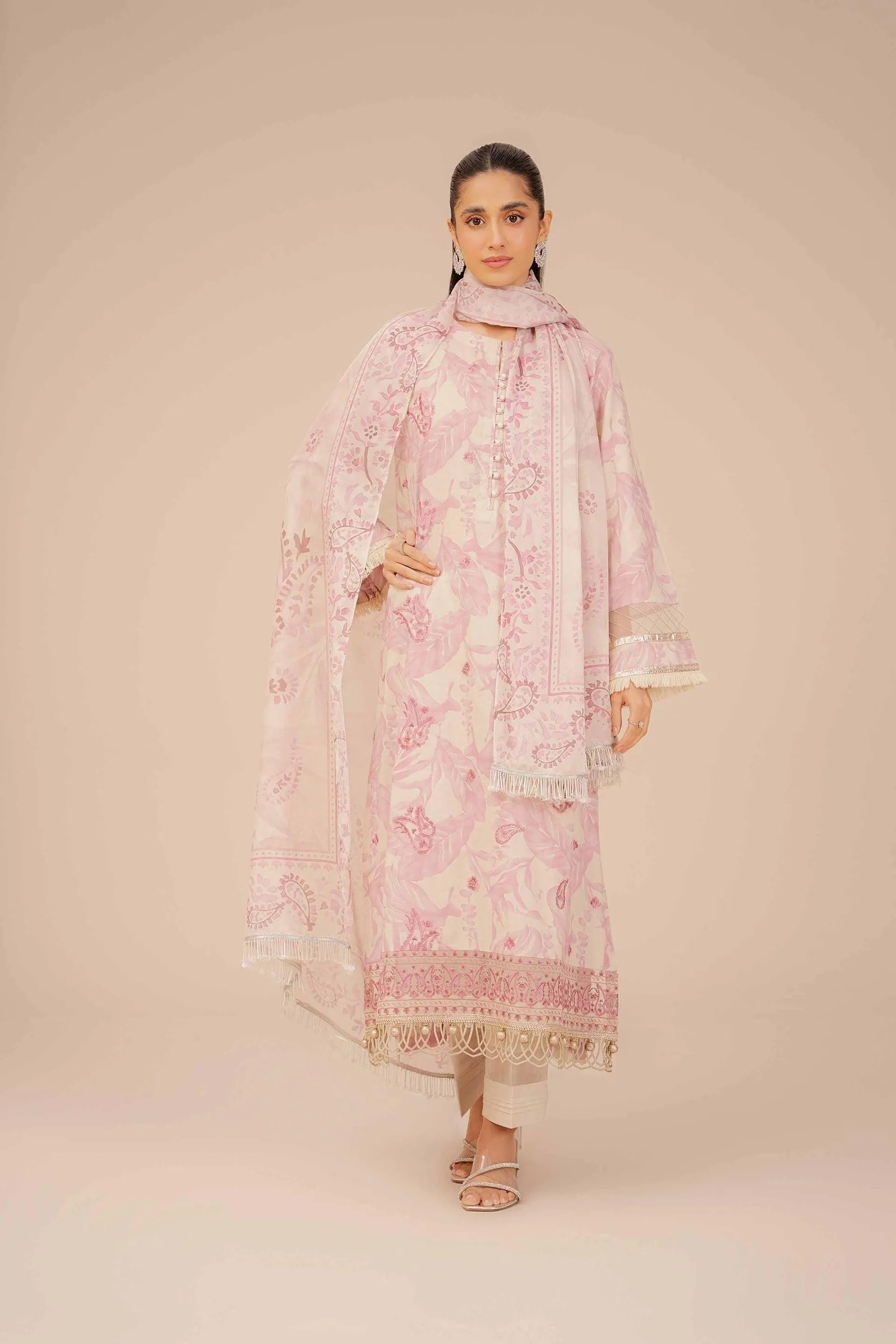 2 Piece - Printed Embroidered Suit - 42401949