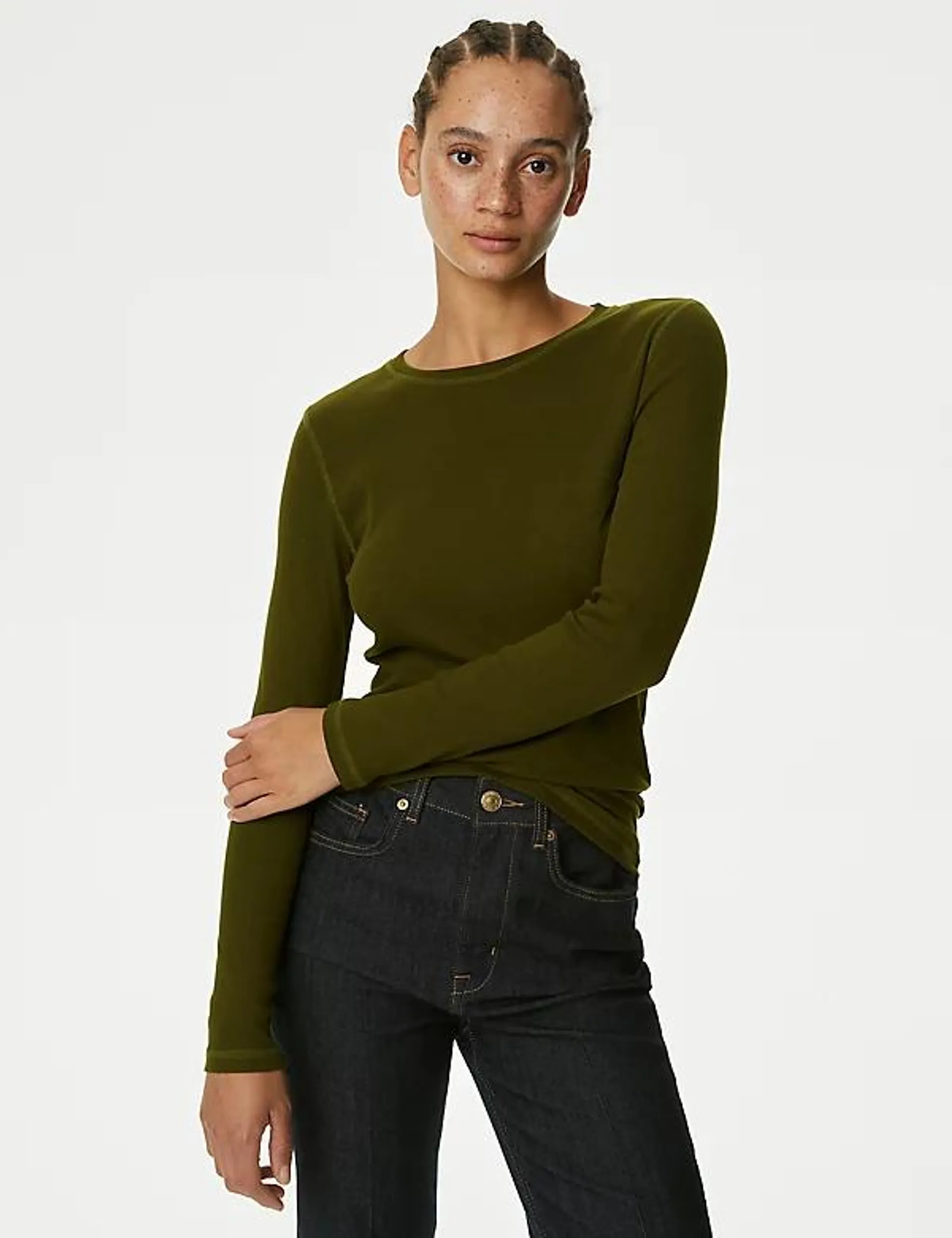Cotton Rich Ribbed Top