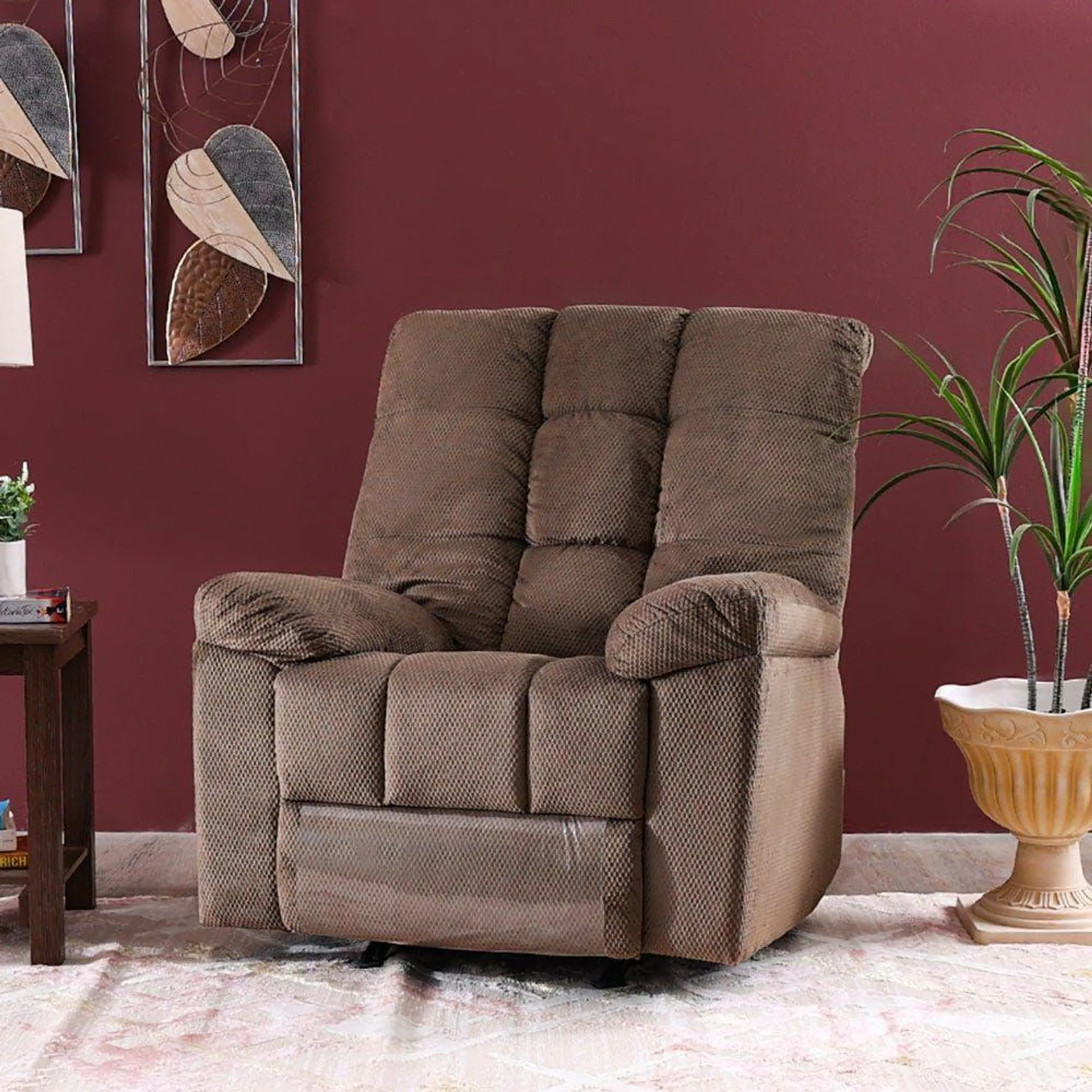 V2 Simone 1-Seater Fabric Recliner Sofa