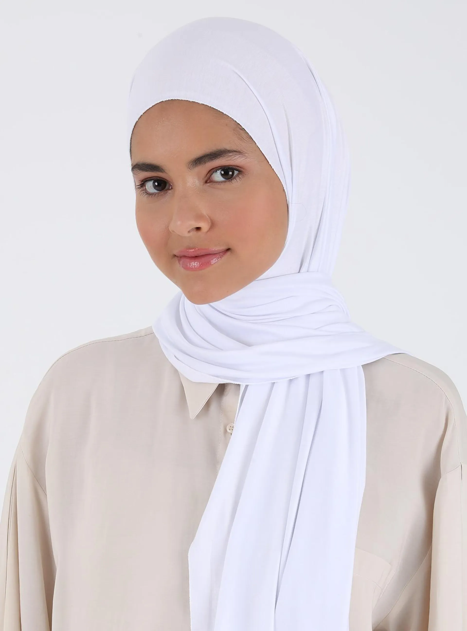 Combed Cotton Shawl White