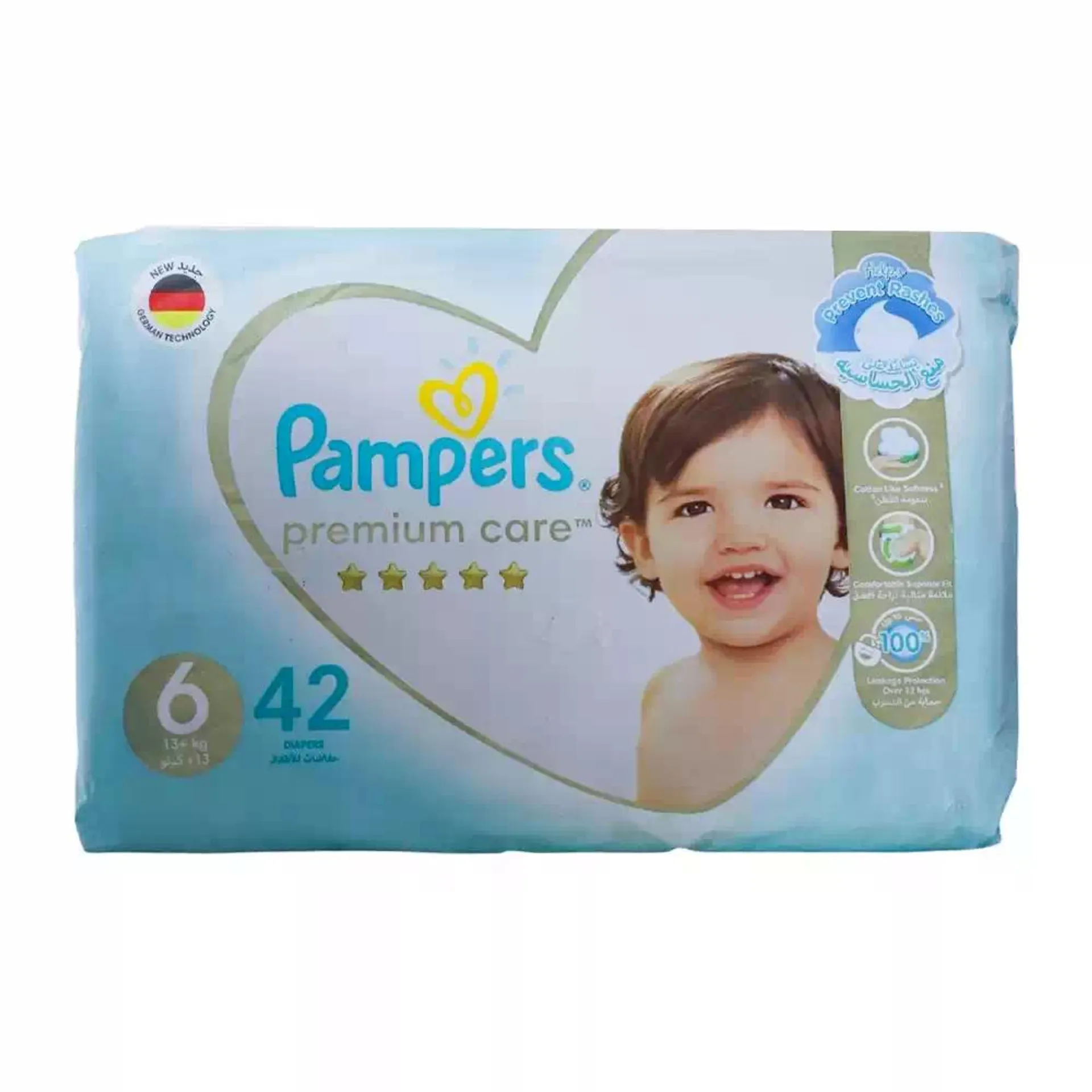 Pampers Premium Care Baby Pant Diapers Prevent Rashes Size 6, 13kg Plus- 42 Pants