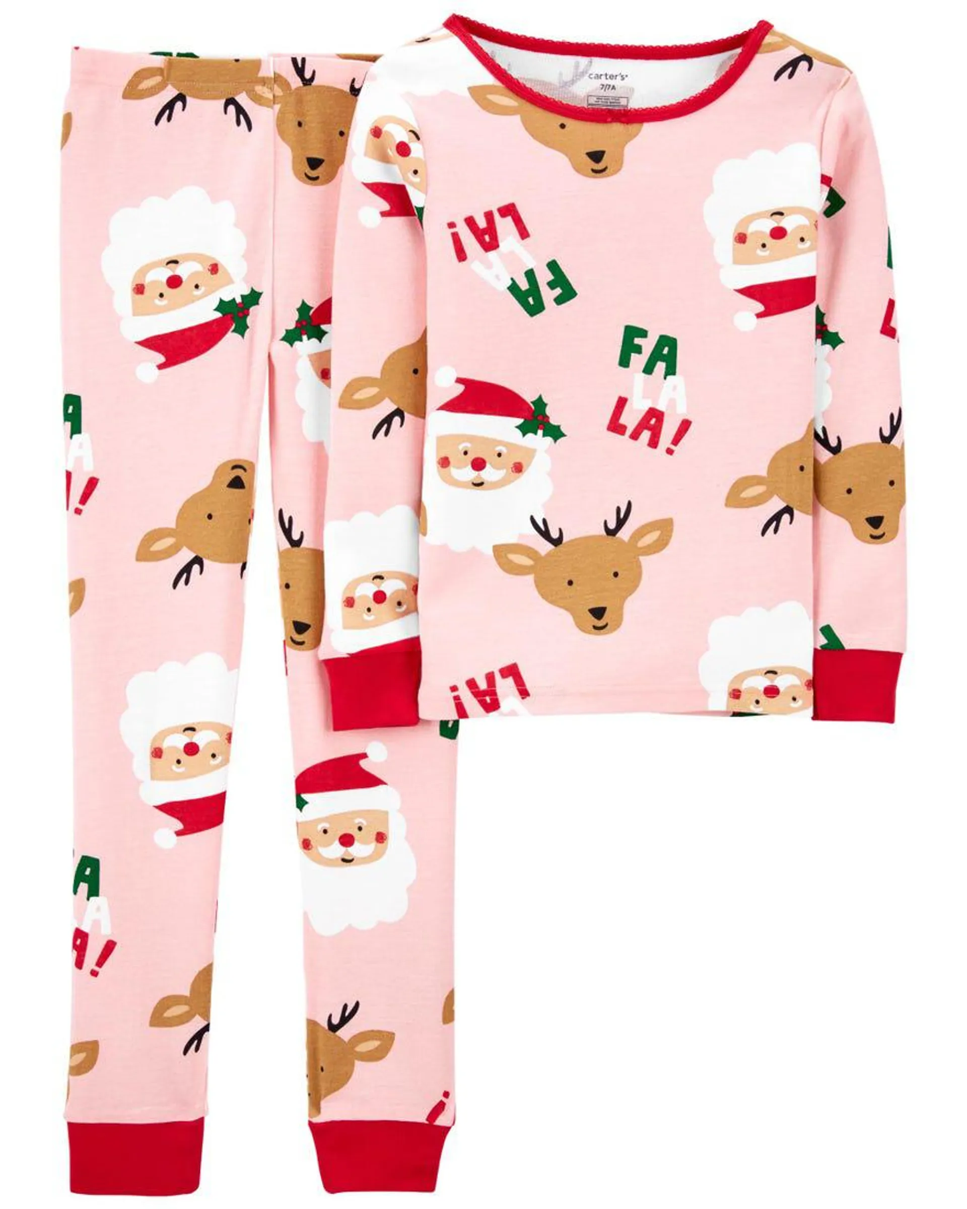 2-Piece Santa 100% Snug Fit Cotton PJs