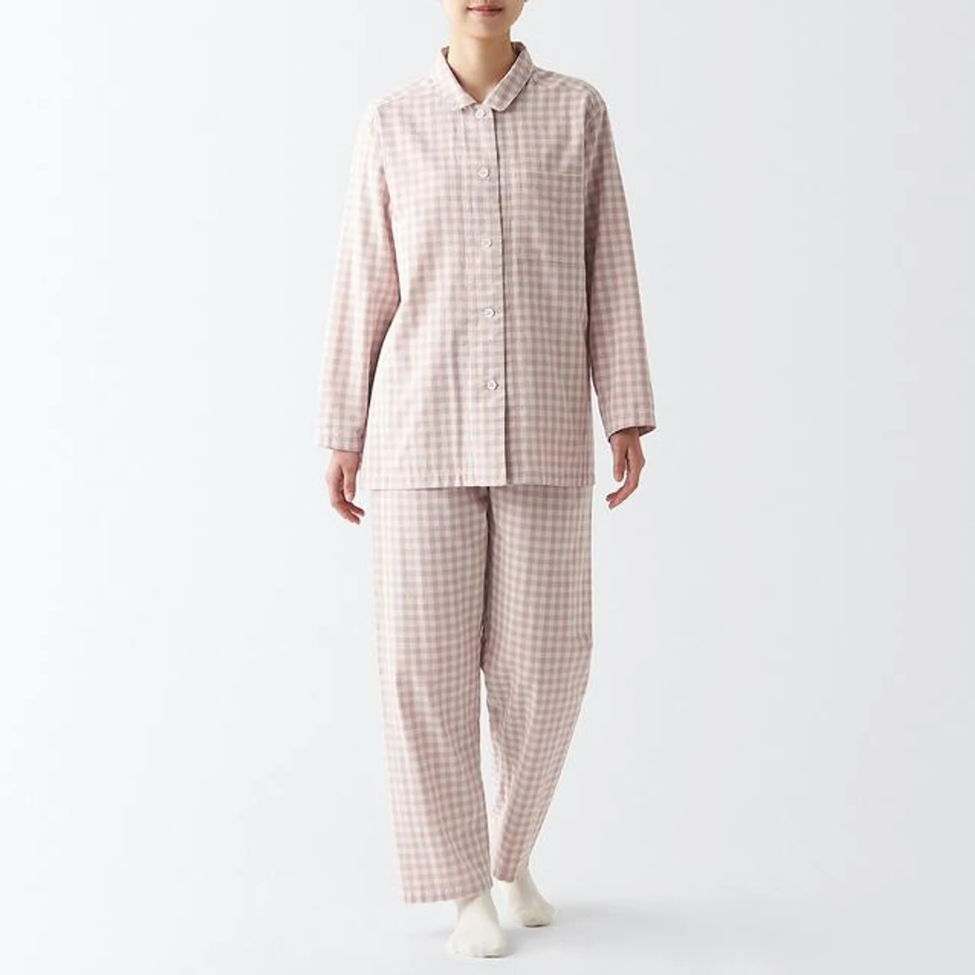 Side Seamless Double Gauze Long Sleeves Pajamas